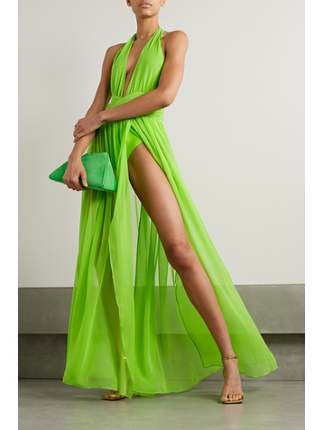 Retrofête Zion silk-chiffon halterneck maxi dress