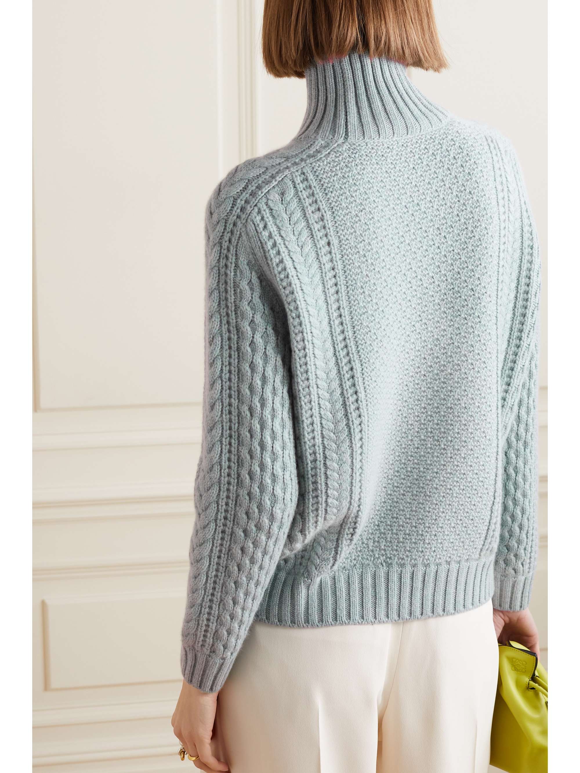 LORO PIANA Cable-knit cashmere turtleneck sweater