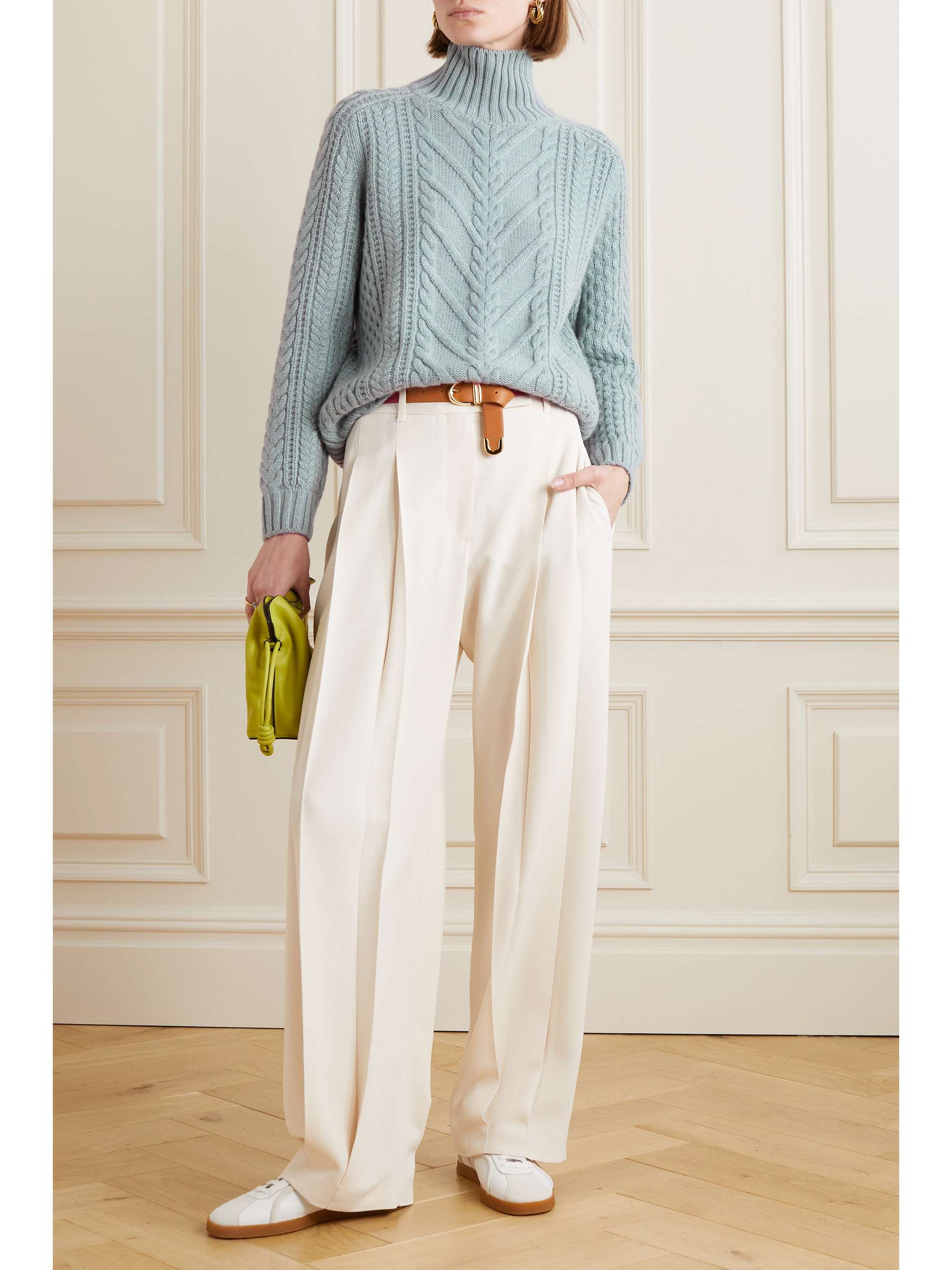 LORO PIANA Cable-knit cashmere turtleneck sweater