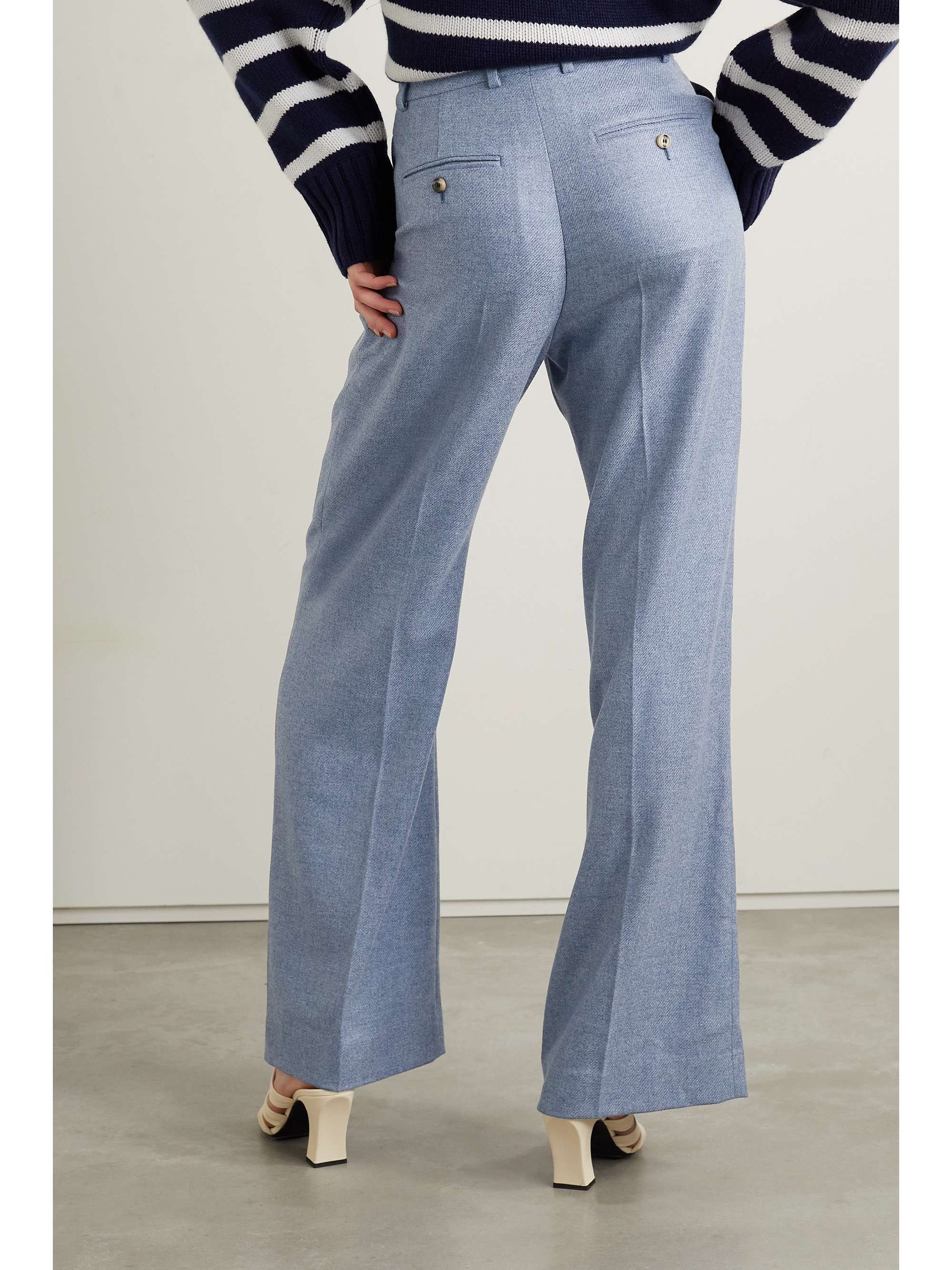 LORO PIANA Pleated cashmere wide-leg pants