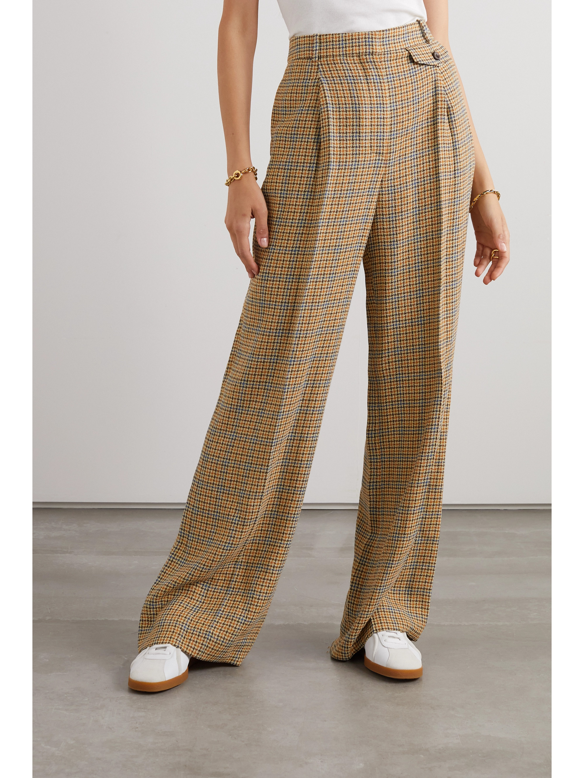 Loro Piana - Fabian checked linen wide-leg pants | Plush