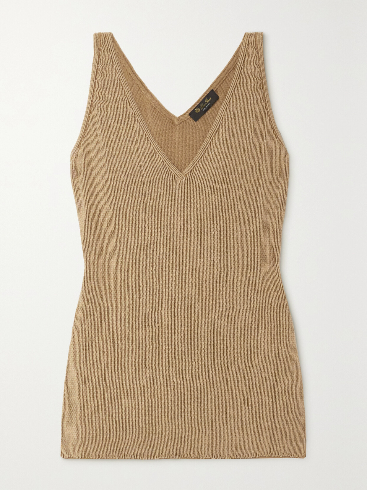 Loro Piana Cala Matano Ribbed Silk And Cotton-blend Tank In Brown