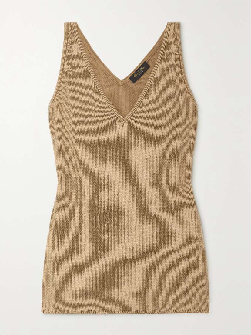 Loro Piana Cala Matano Ribbed Silk And Cotton-blend Tank