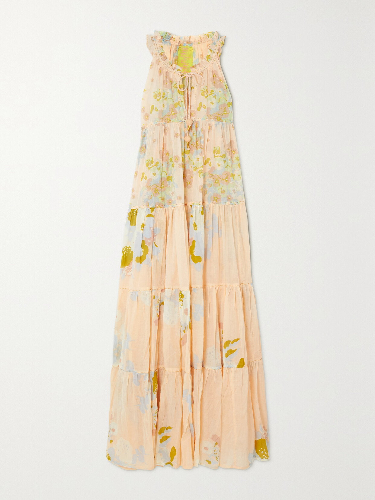 Yvonne S + Net Sustain Hippy Tiered Floral-print Cotton-voile Maxi Dress - Pink