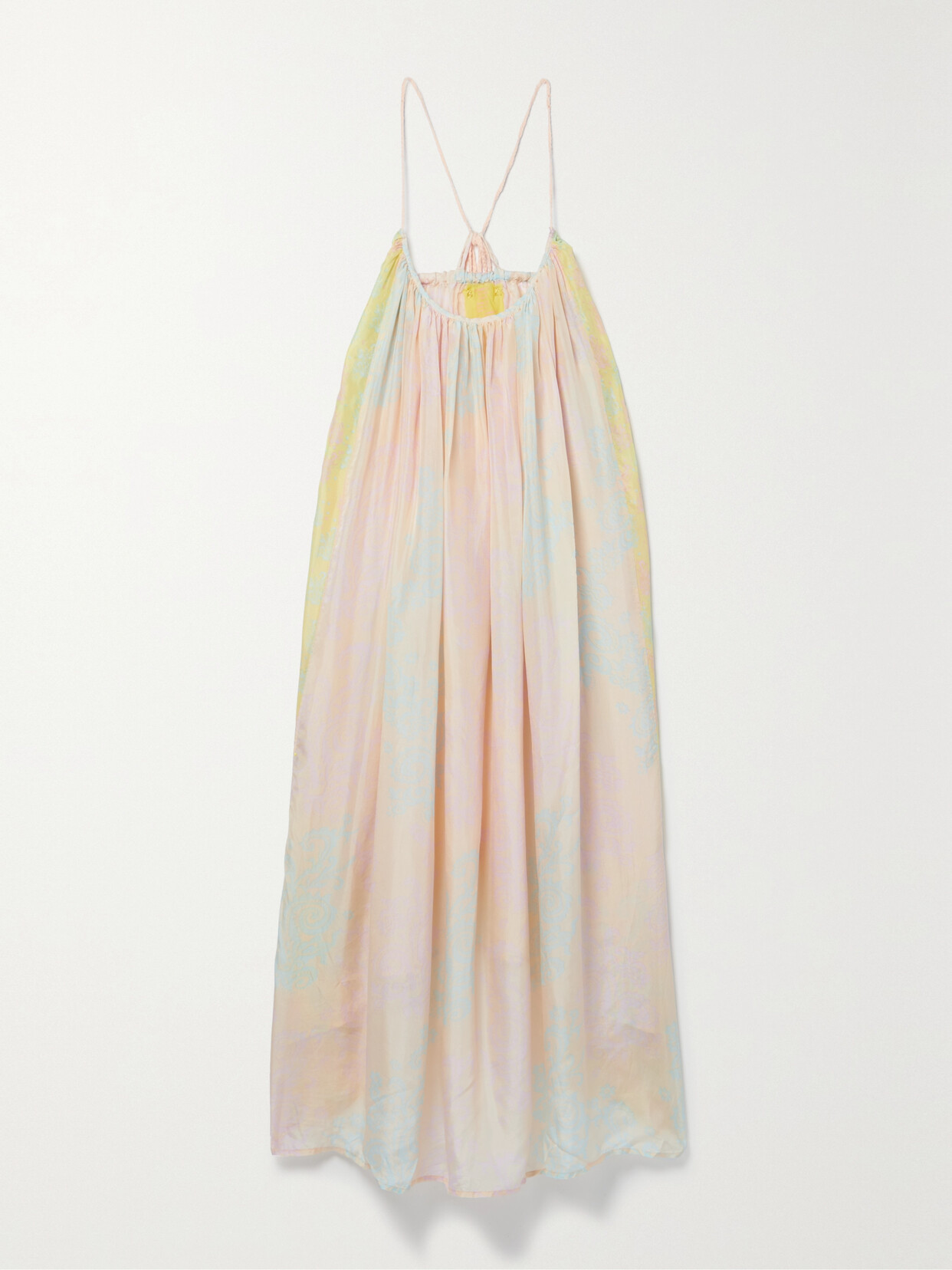 Yvonne S + Net Sustain Parachoot Paneled Tie-dyed Silk-voile Midi Dress - Multi