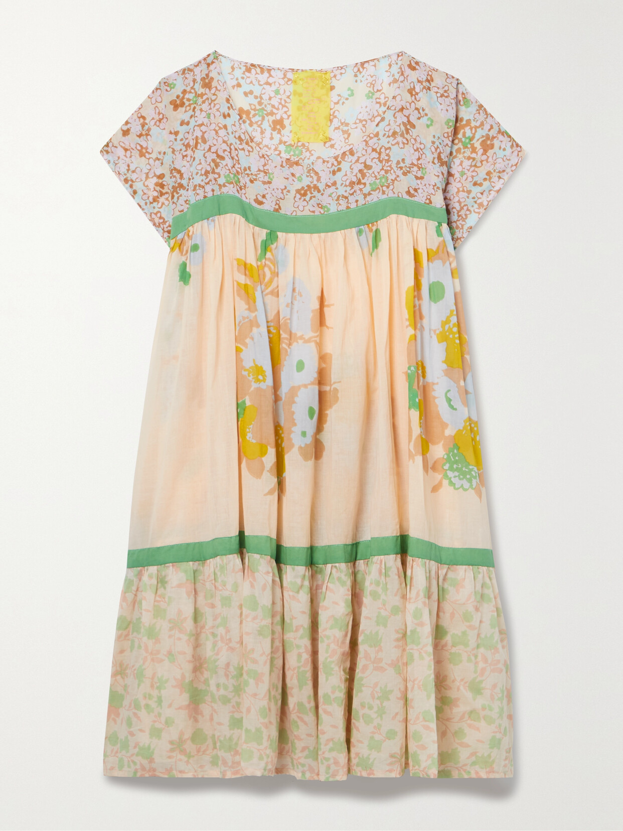 Yvonne S + Net Sustain Wind Tiered Floral-print Cotton-voile Dress - Multi