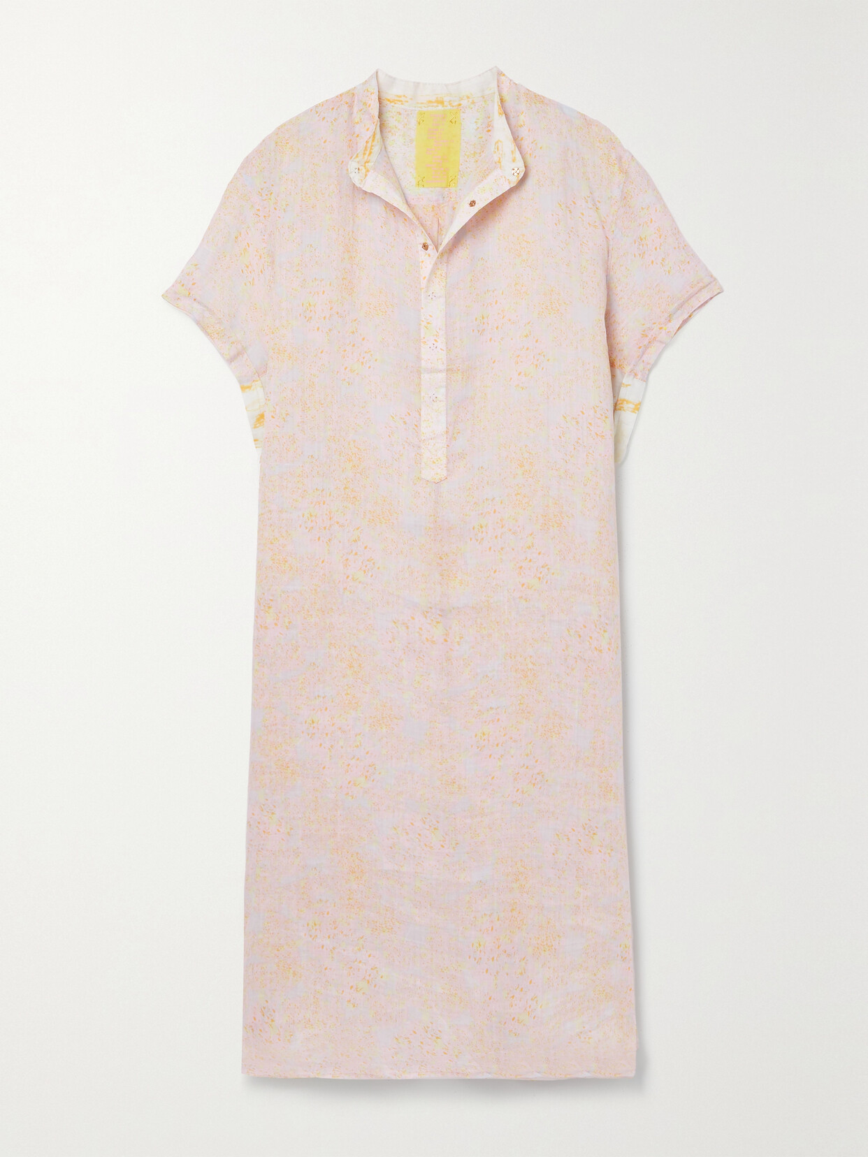 Yvonne S + Net Sustain Nehru Paneled Printed Linen-voile Midi Dress