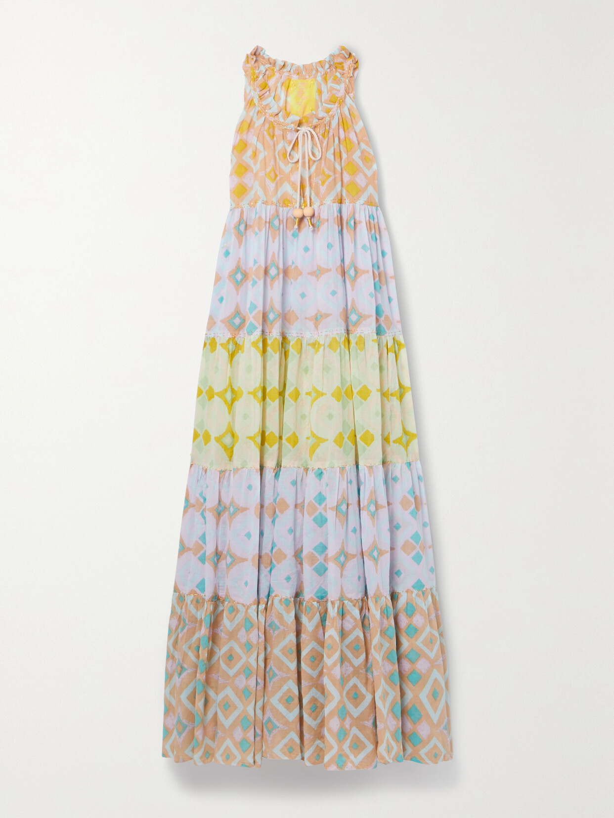Yvonne S + Net Sustain Hippy Tiered Printed Cotton-voile Maxi Dress - Multi