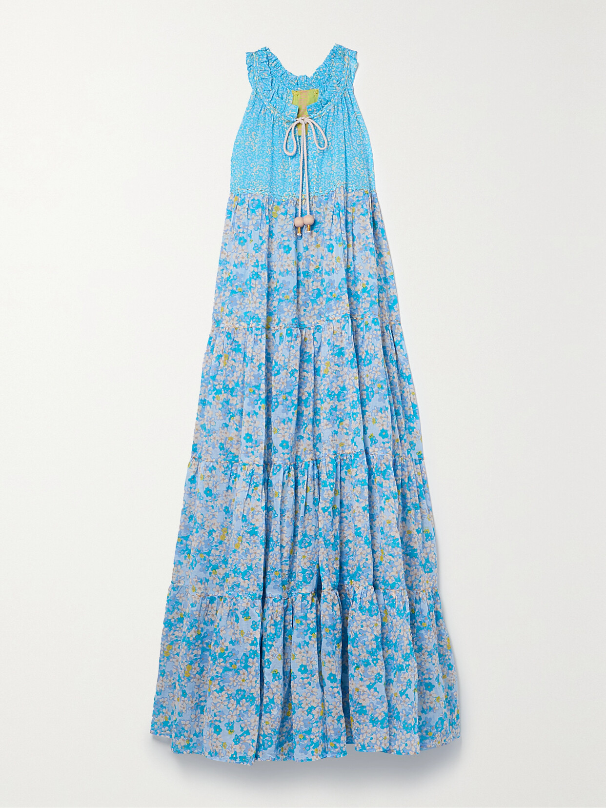 Yvonne S + Net Sustain Hippy Tiered Printed Cotton-voile Maxi Dress - Blue
