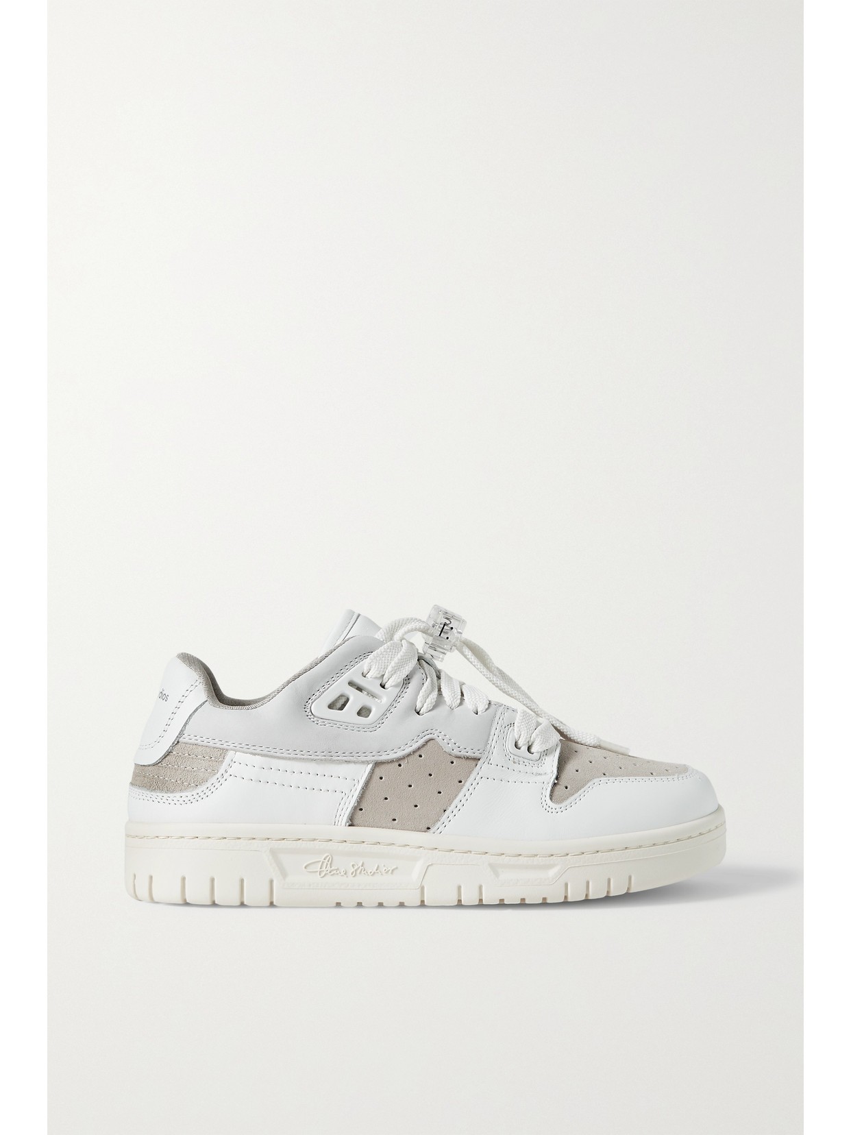 Acne Studios Leather, Suede And Nubuck Sneakers - White