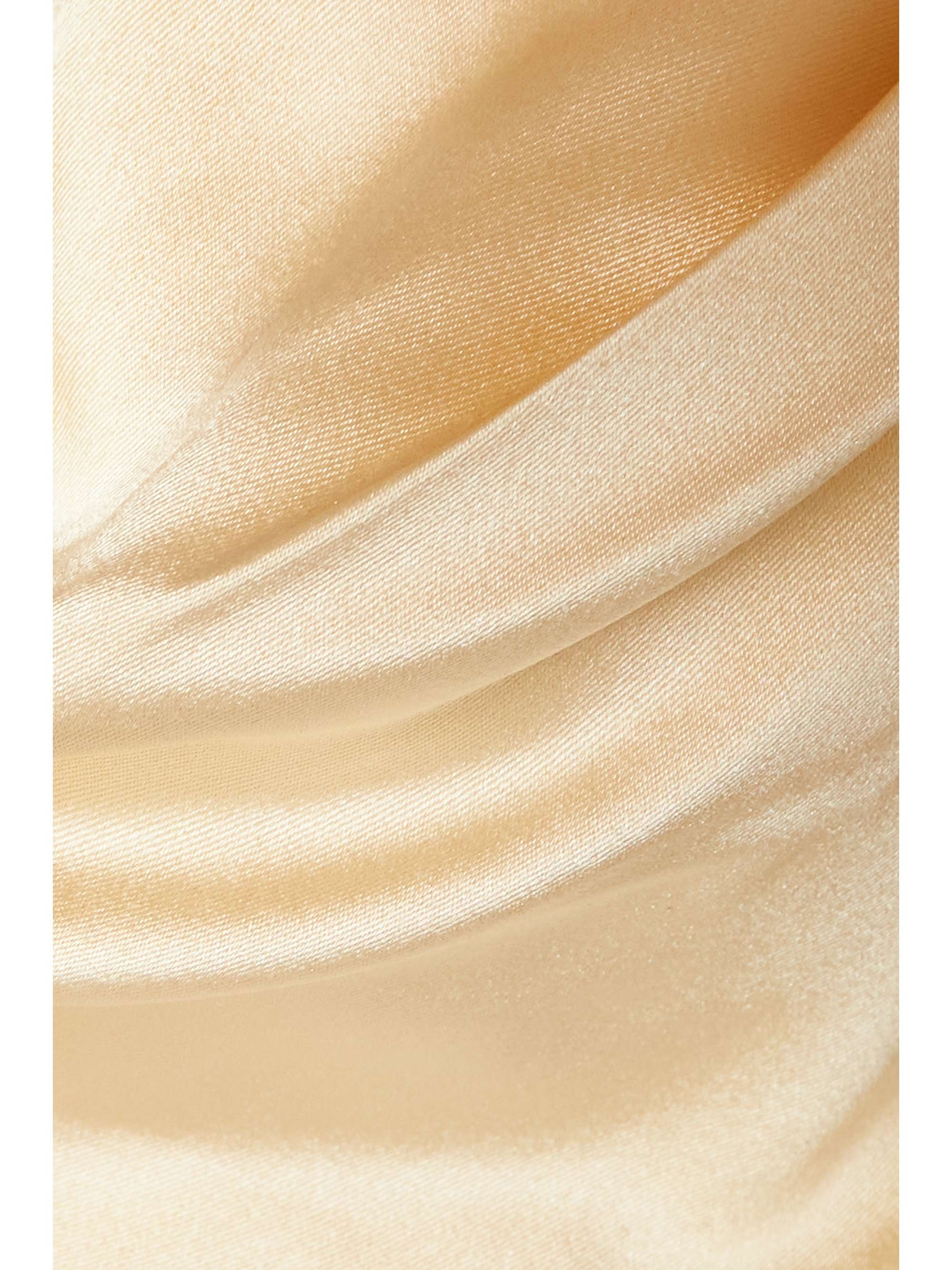 MARKARIAN Athena strapless draped striped silk-satin gown | NET-A-PORTER