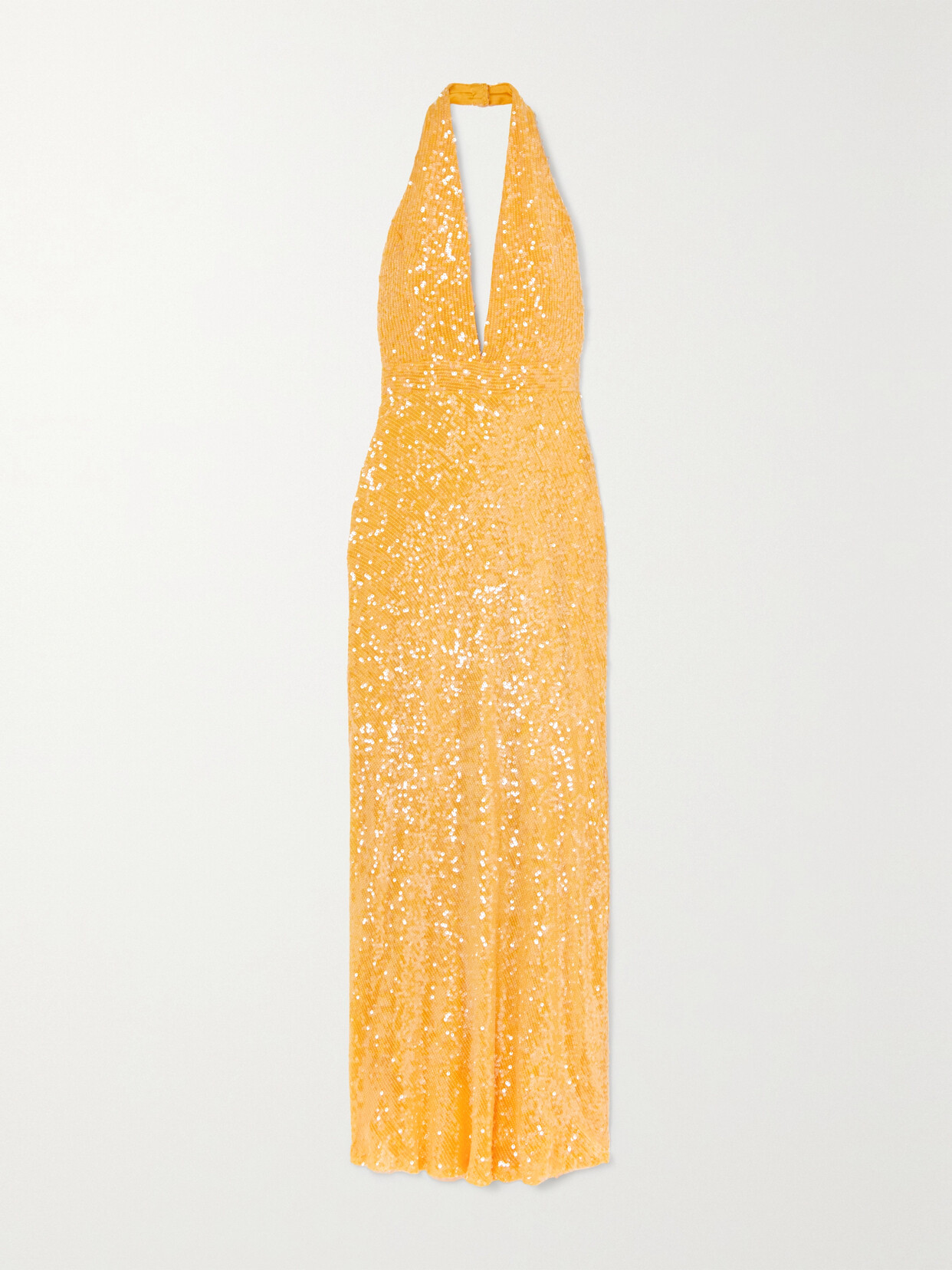 Markarian Valerie Sequined Crepe Halterneck Midi Dress - Yellow