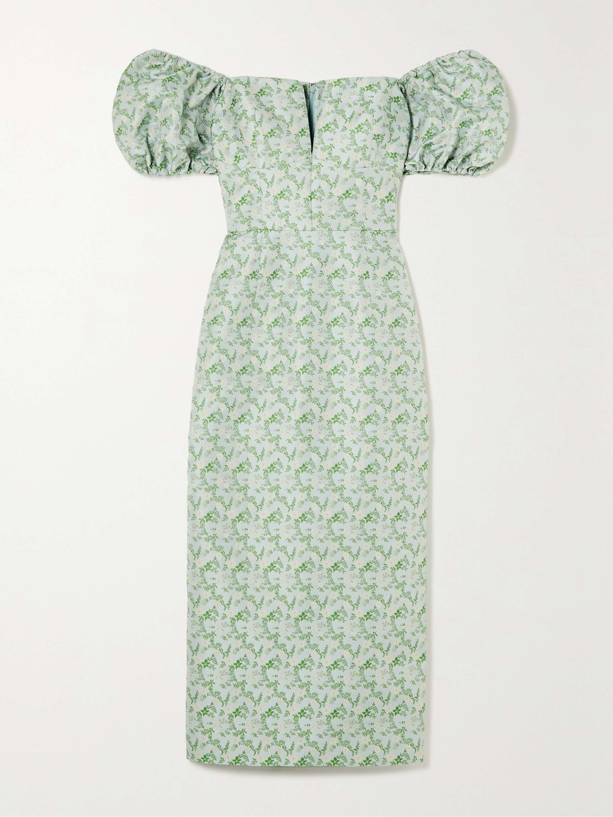 Brocade Midi Dress in Light Blue Brocade Midi Dress in Light Blue