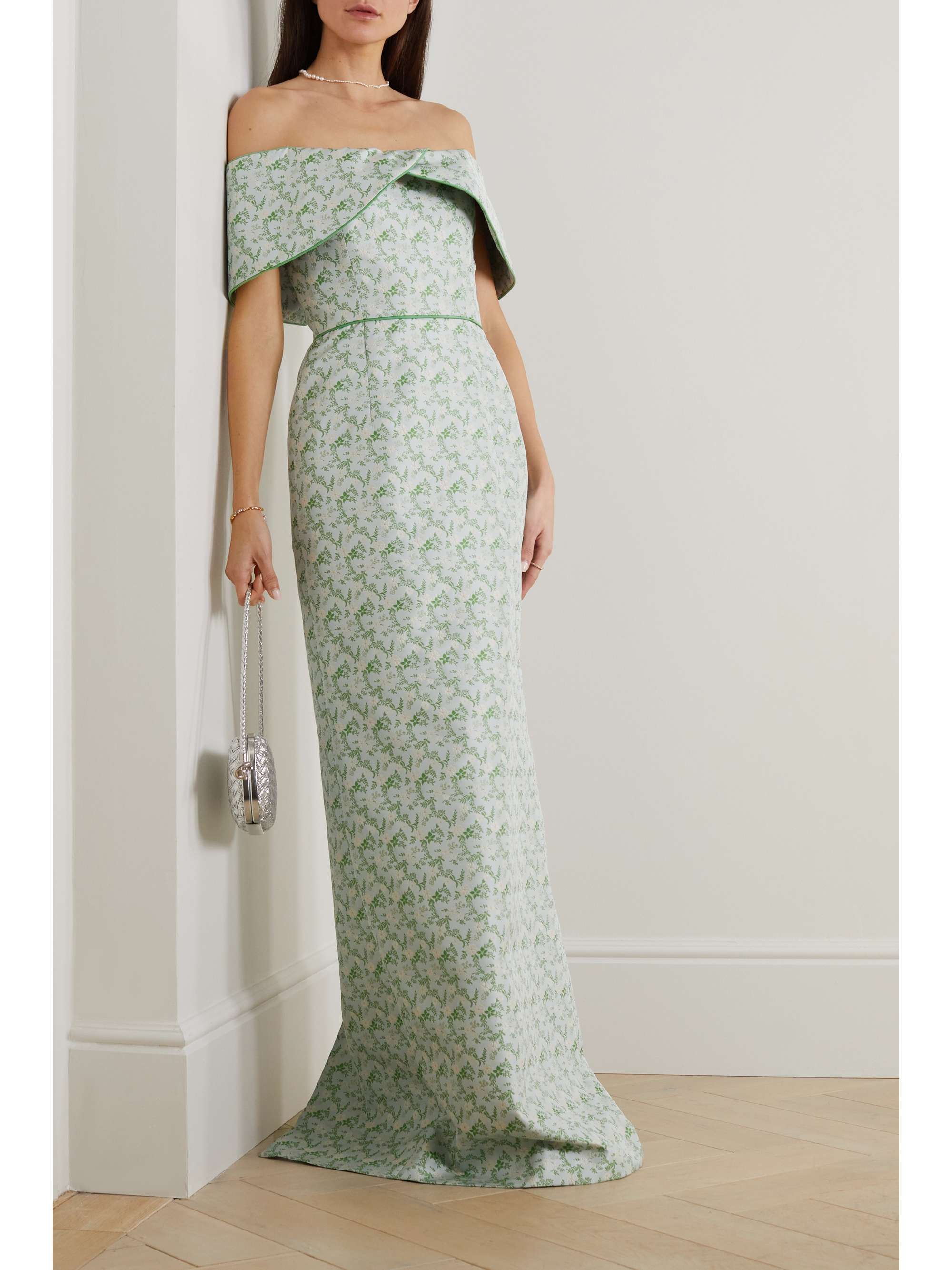 MARKARIAN Eveline off-the-shoulder floral-brocade gown | NET-A-PORTER