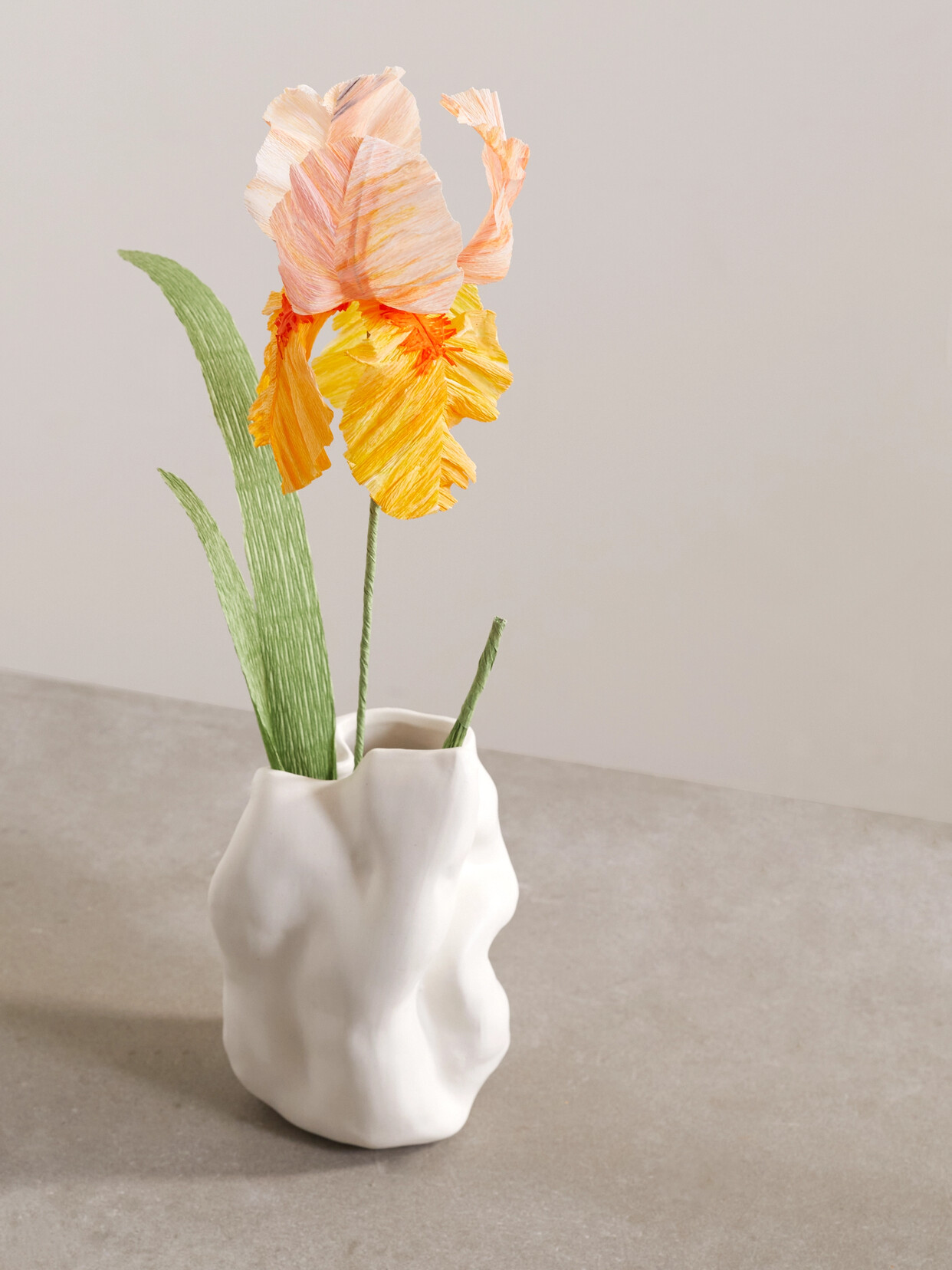 Completedworks - + Sister By Studio Ashby Iris Flower Paper And Ceramic Vase - White