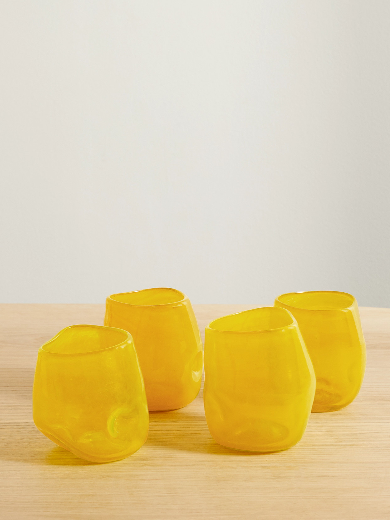 Completedworks - Set Of Four Recycled-glass Tumblers - Yellow