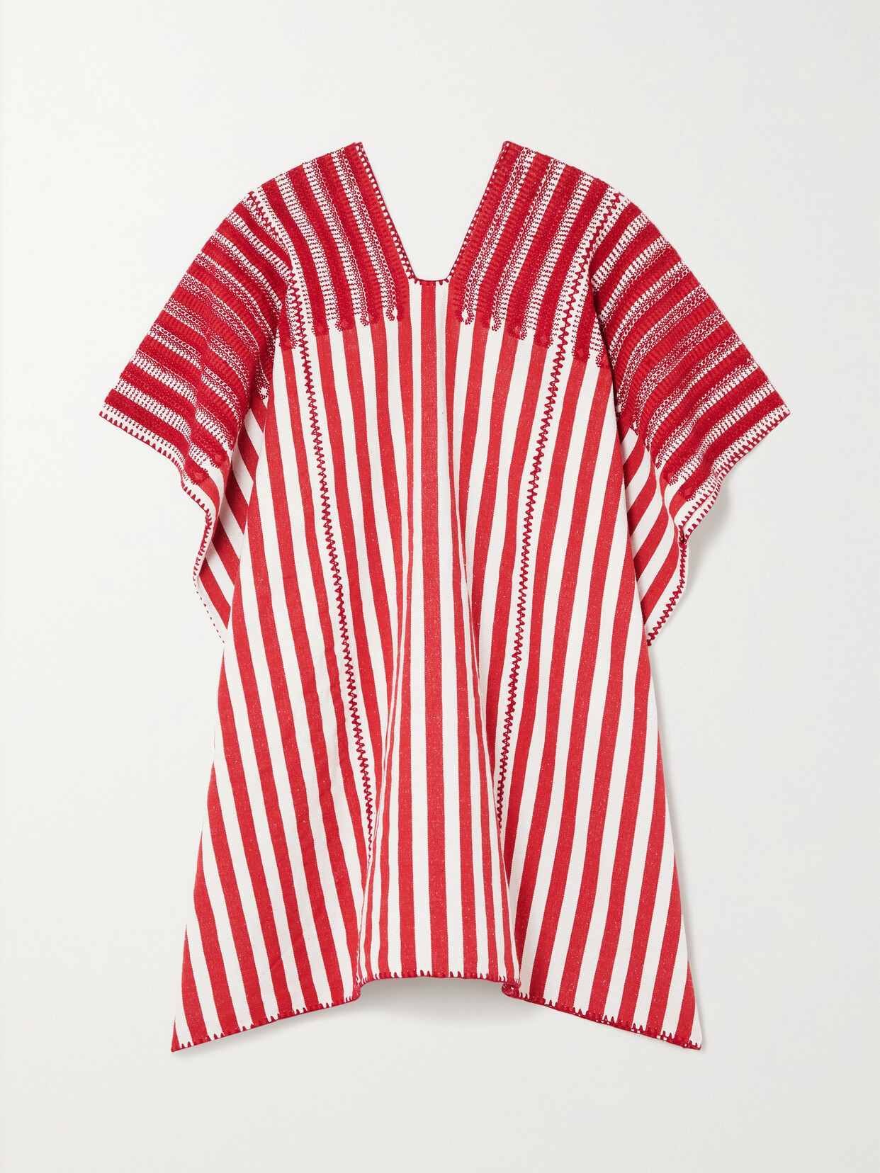 Pippa Holt - + Net Sustain Embroidered Striped Cotton Huipil - One size