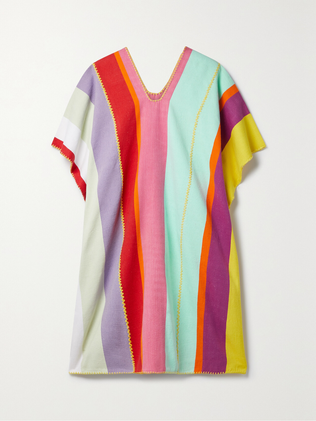 Pippa Holt - + Net Sustain Striped Cotton-canvas Kaftan - Red