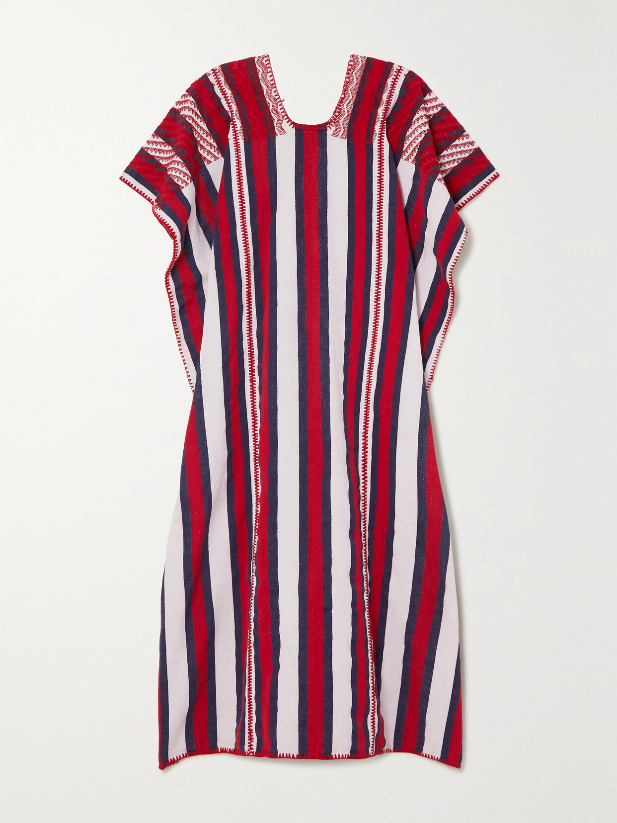 Pippa Holt - Embroidered Striped Cotton Huipil - One size