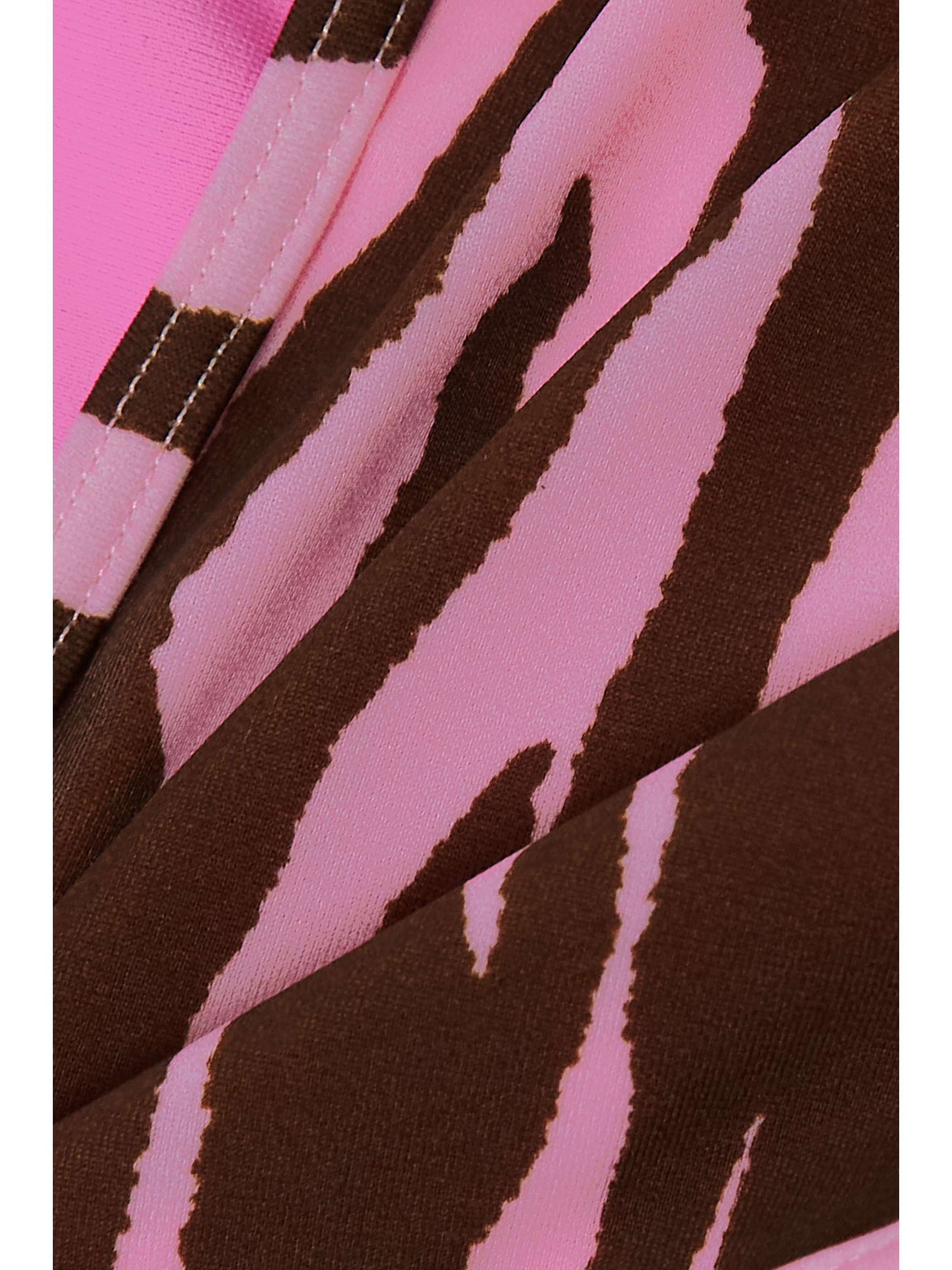 THE ATTICO Zebra-print triangle bikini
