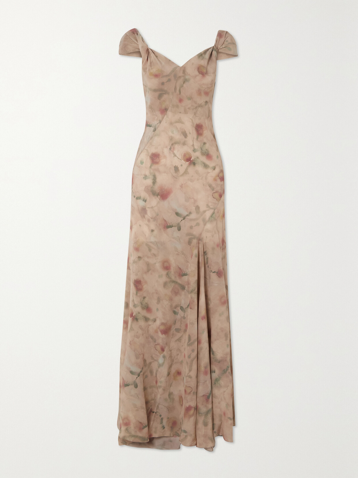 Cortana + Net Sustain Antonella Open-back Printed Silk Gown - Red