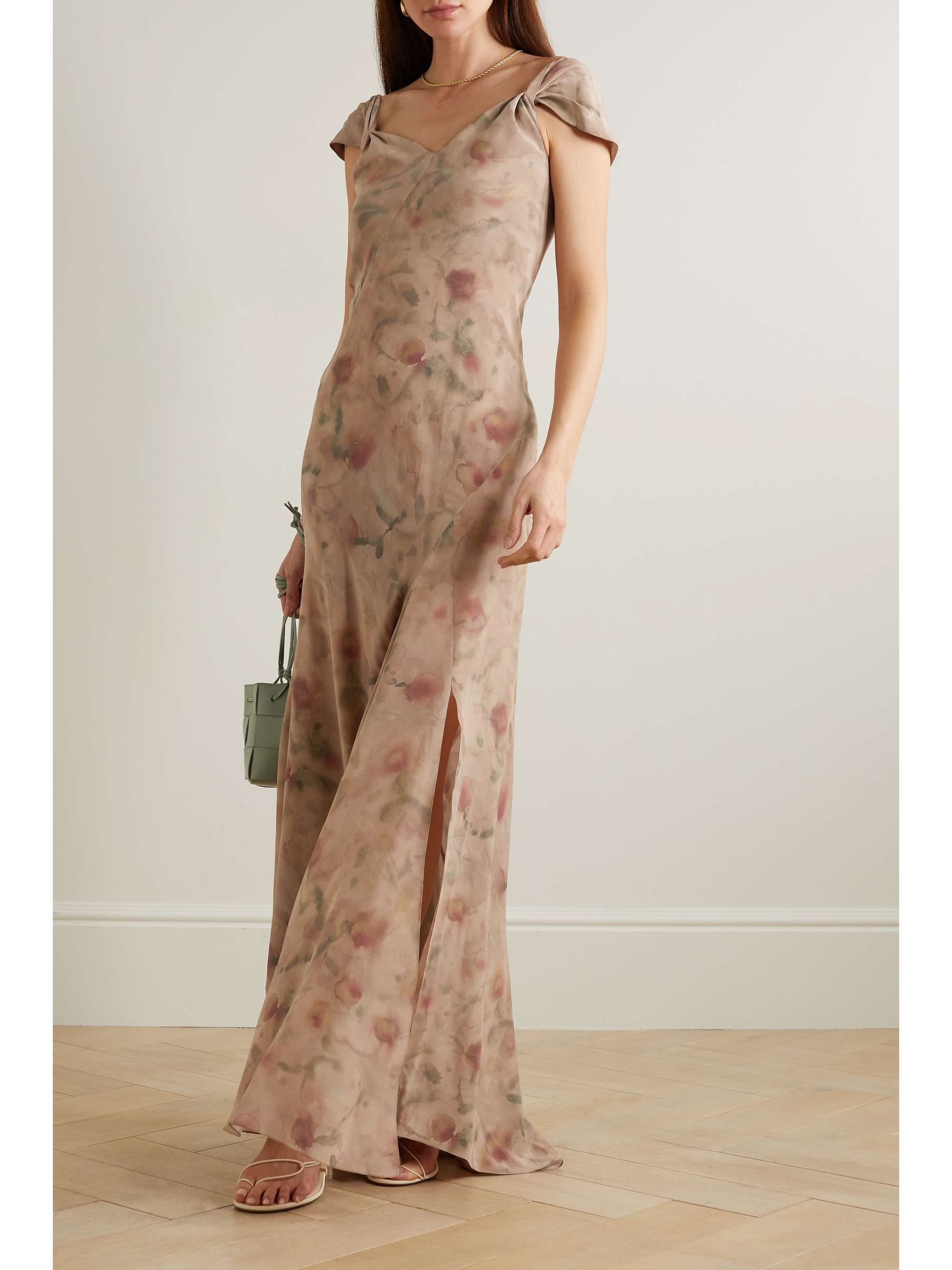 Printed net gown sale