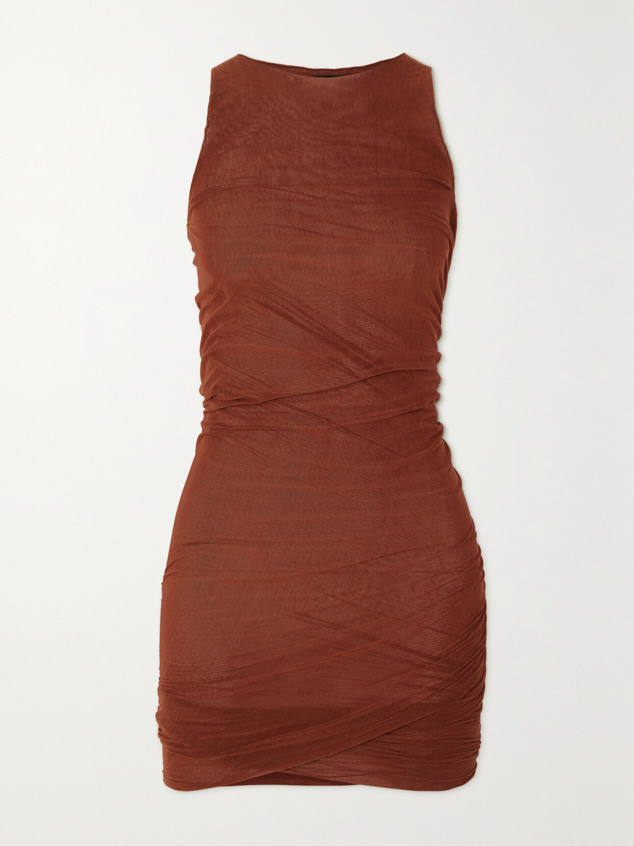 Cortana + Net Sustain Tula Ruched Silk-blend Mini Dress - Red