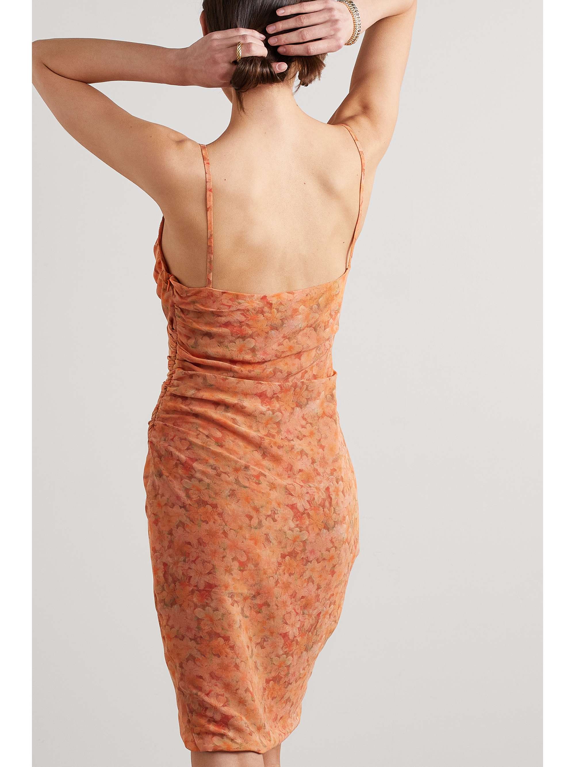 CORTANA + NET SUSTAIN Luana cape-effect silk and chiffon gown