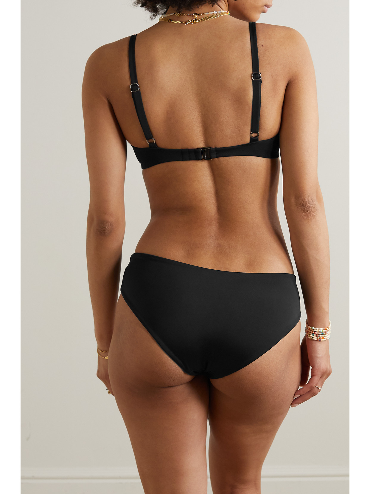 Form And Fold The Triangle D-g Underwired Bikini Top In Black