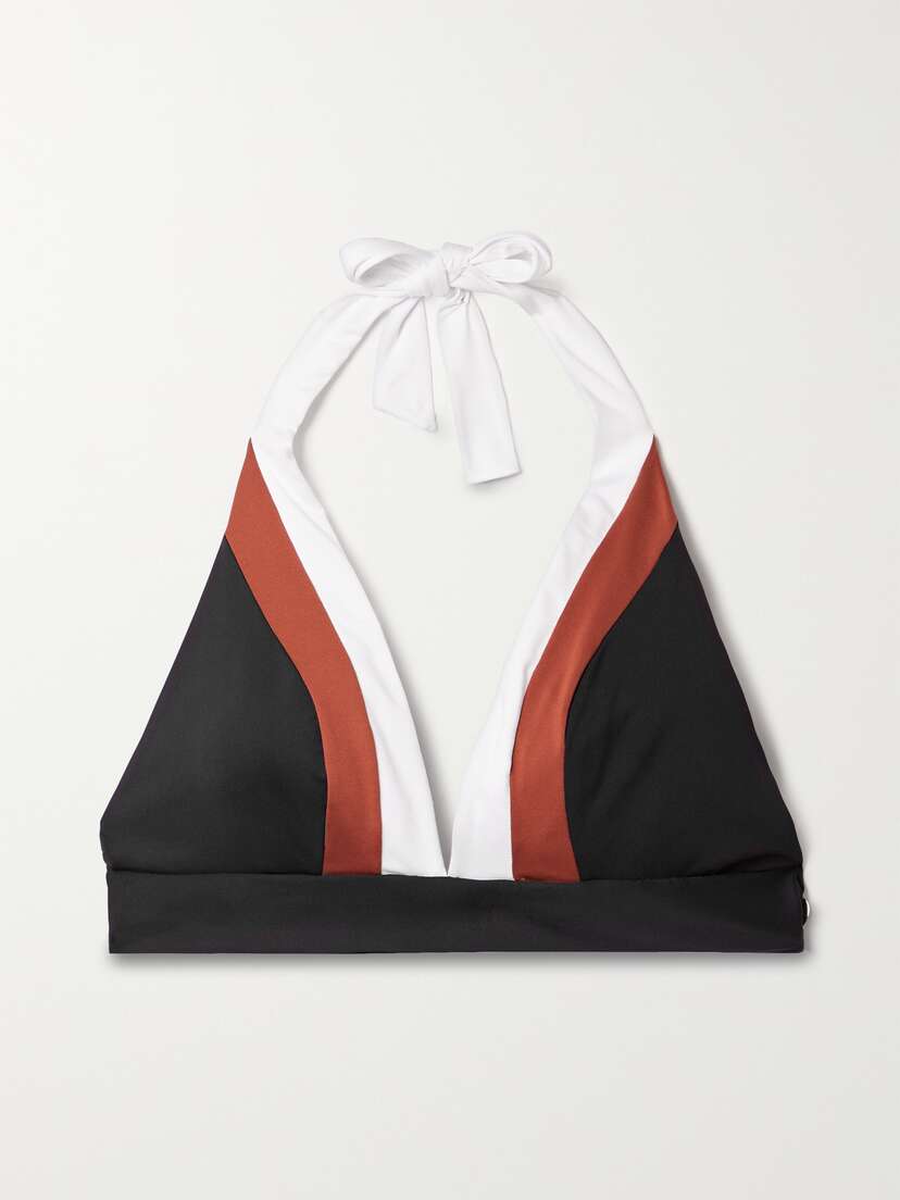 Max Mara Albina Striped Stretch Bikini Top