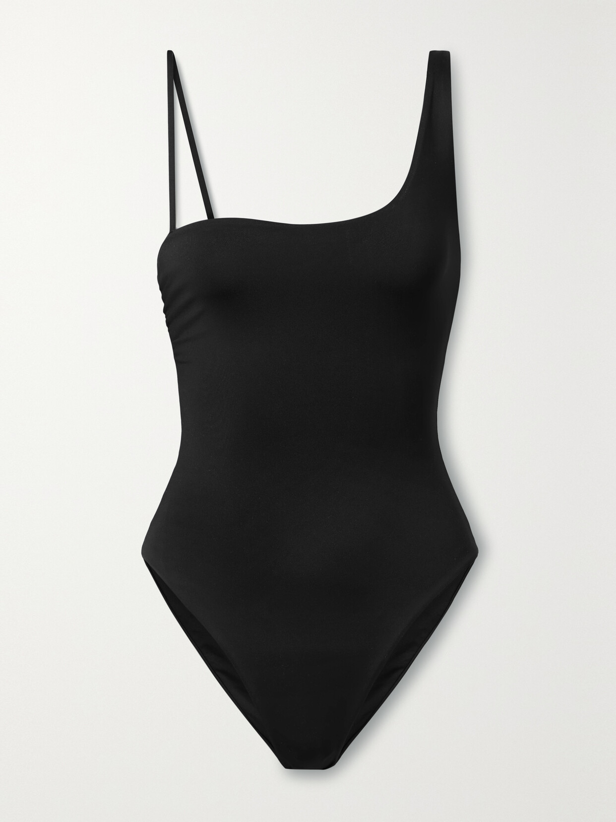 Max Mara - Clara Asymmetric Ruched Swimsuit - Black