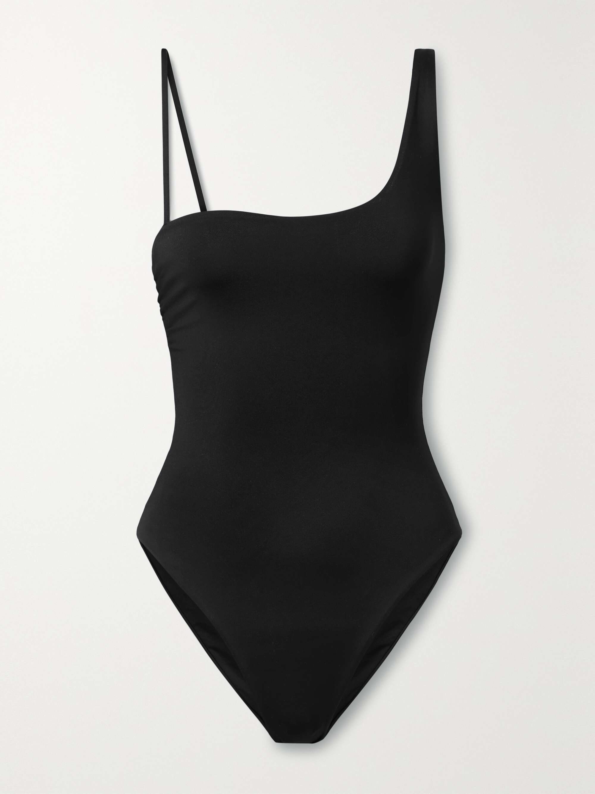 MAX MARA Clara asymmetric ruched swimsuit | NET-A-PORTER