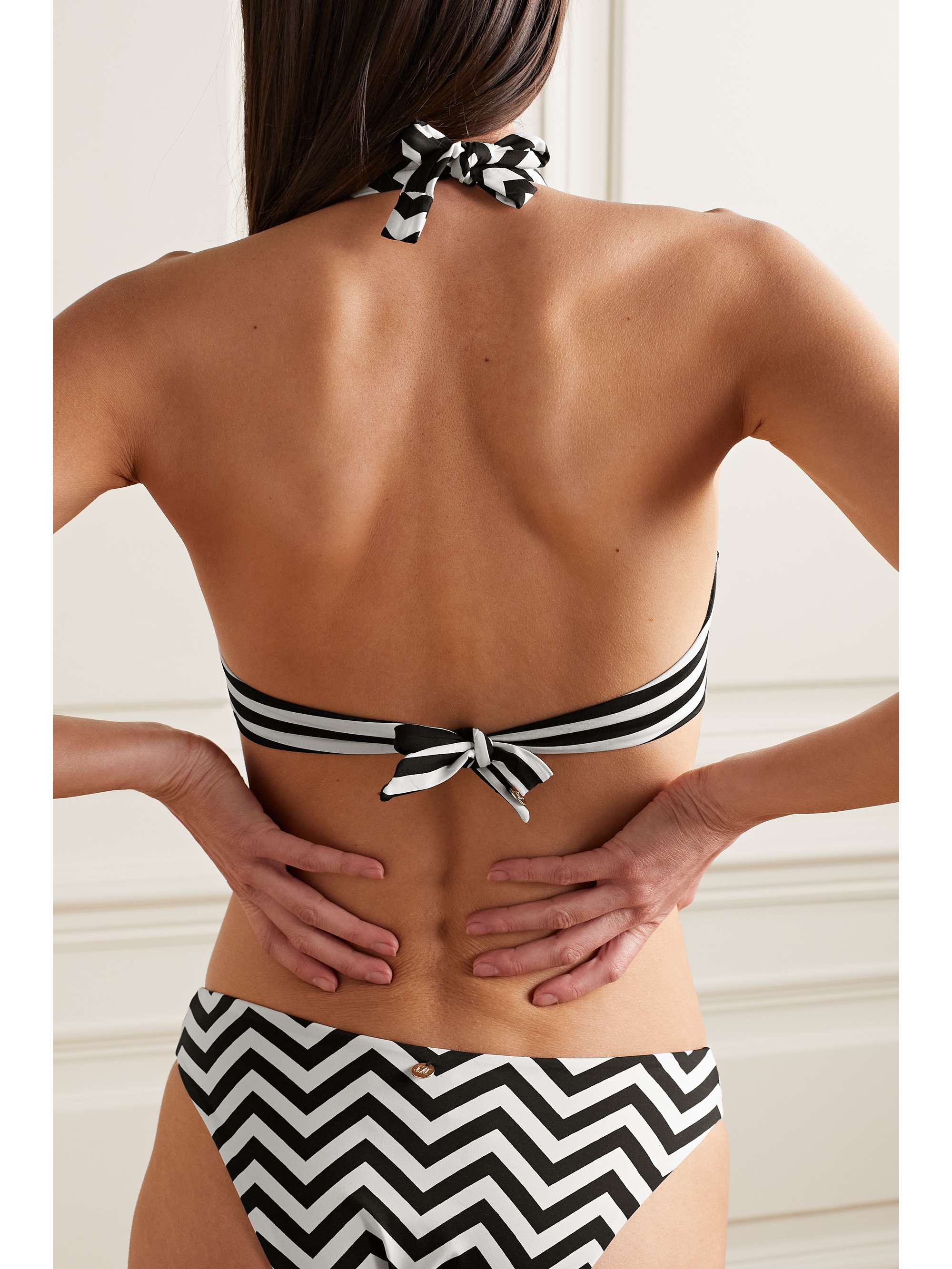 MAX MARA Allegra striped stretch bikini top