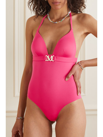 Max Mara Cecilia cutout embellished halterneck swimsuit