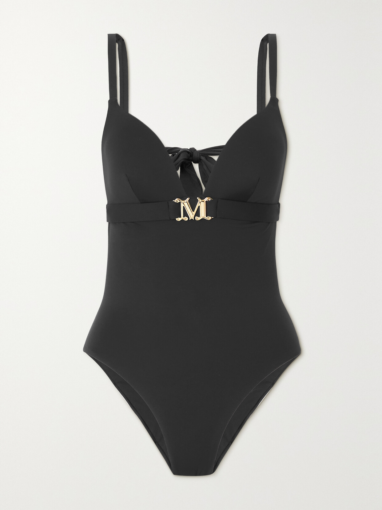Max Mara Celine Cutout Embellished Swimsuit - Black