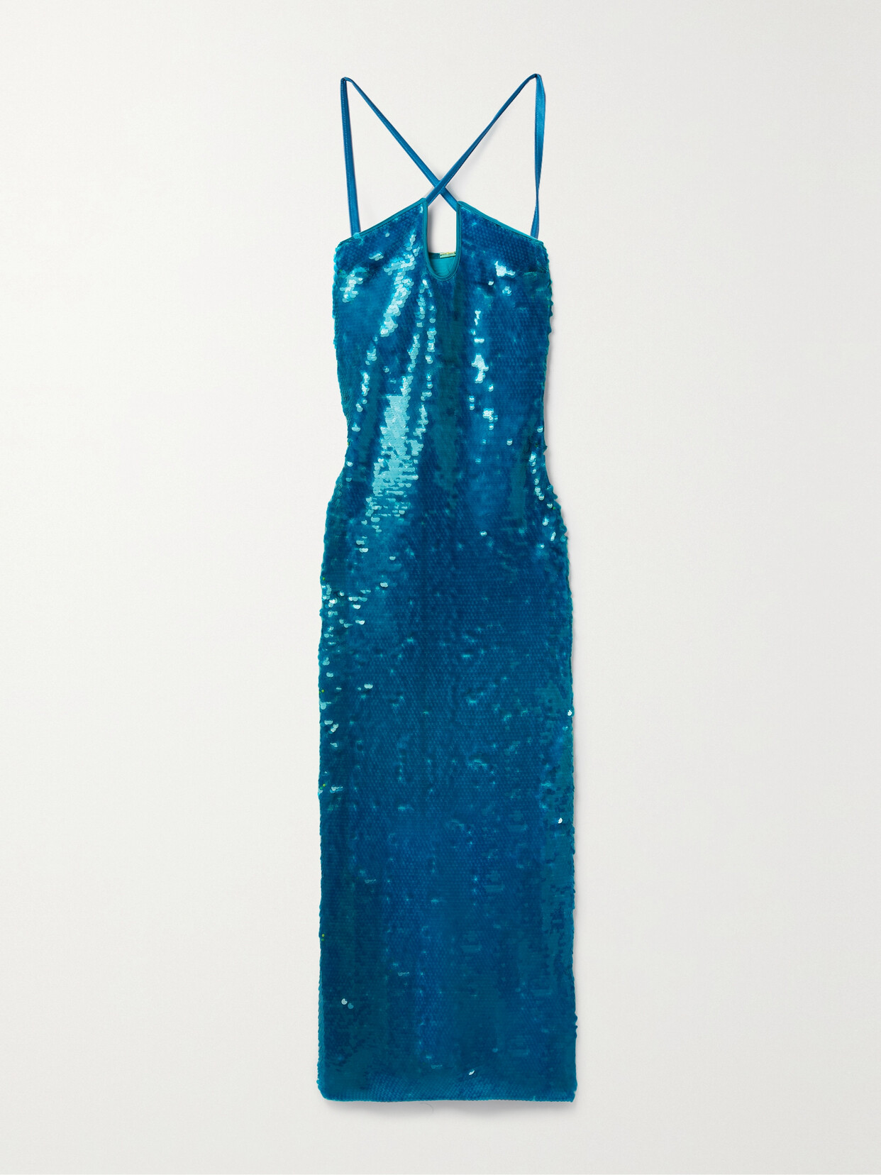 Cult Gaia Lily Cutout Pailette-embellished Tulle Midi Dress - Blue