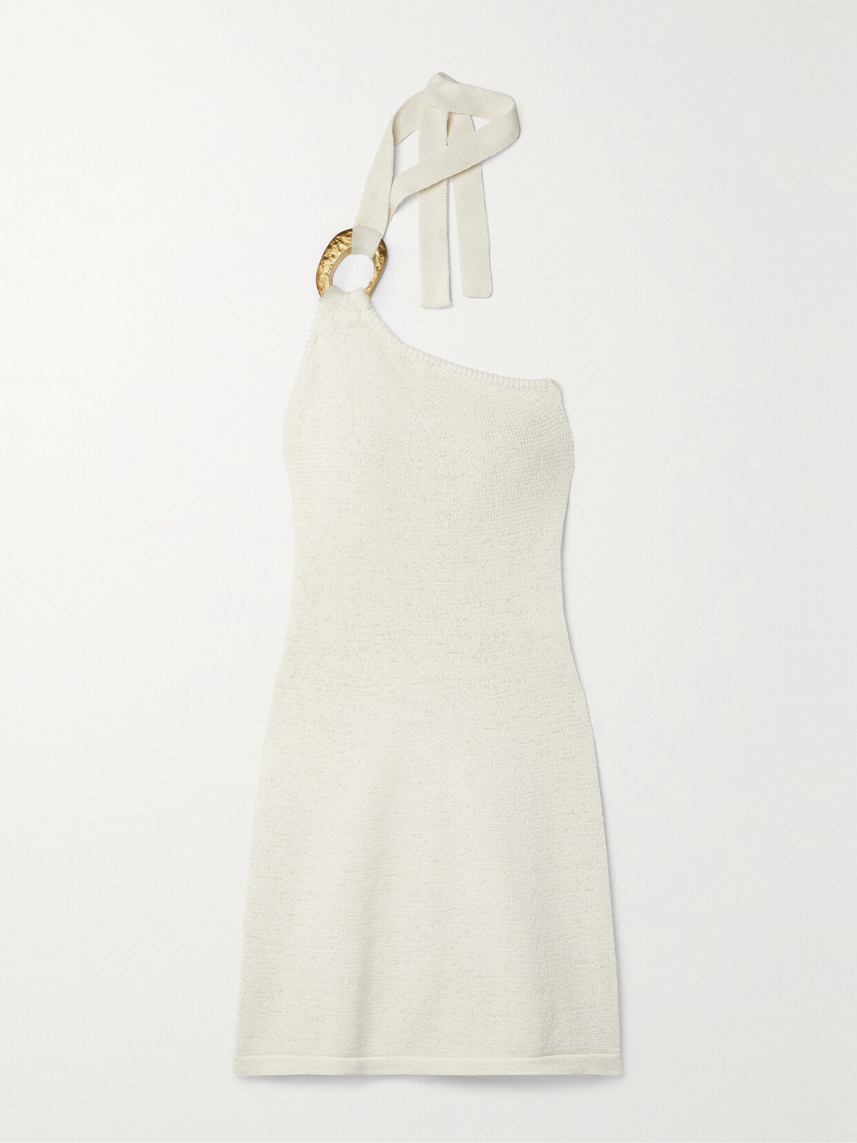 Cult Gaia - Kendall Embellished Halterneck Cotton-blend Mini Dress - Off-white