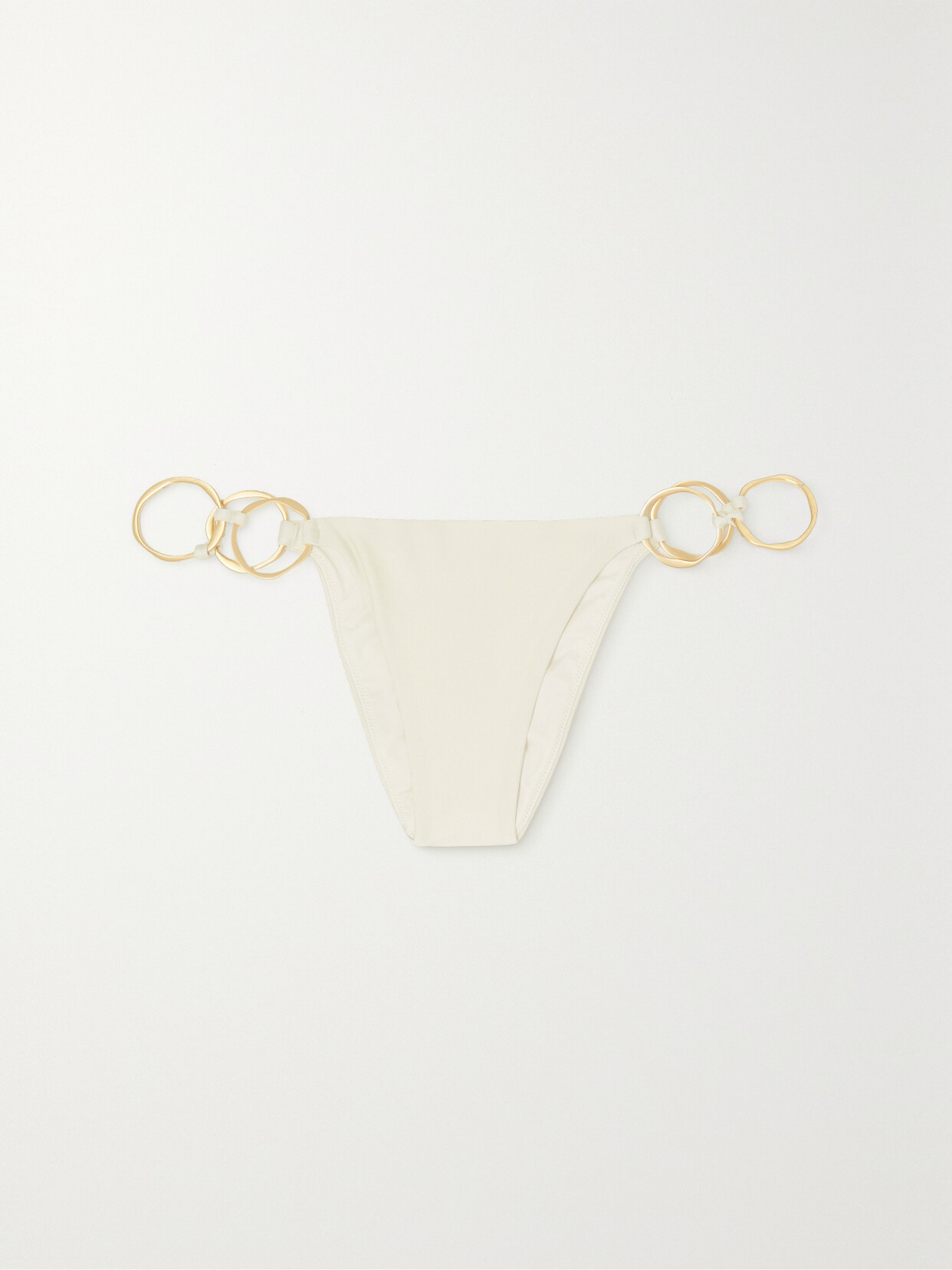 Cult Gaia Zoey Embellished Recycled Bikini Briefs In White