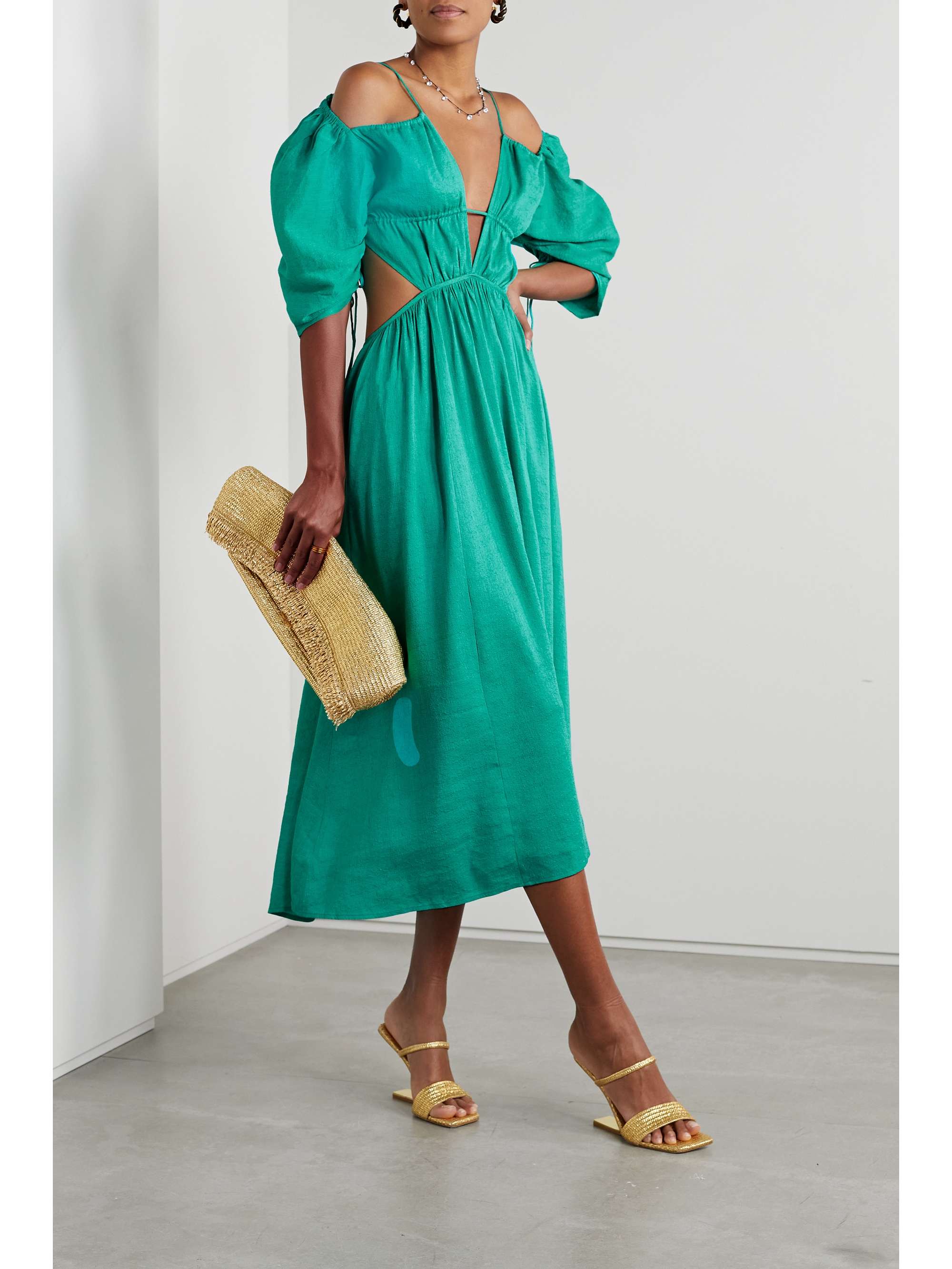CULT GAIA Charlize cutout twill midi dress