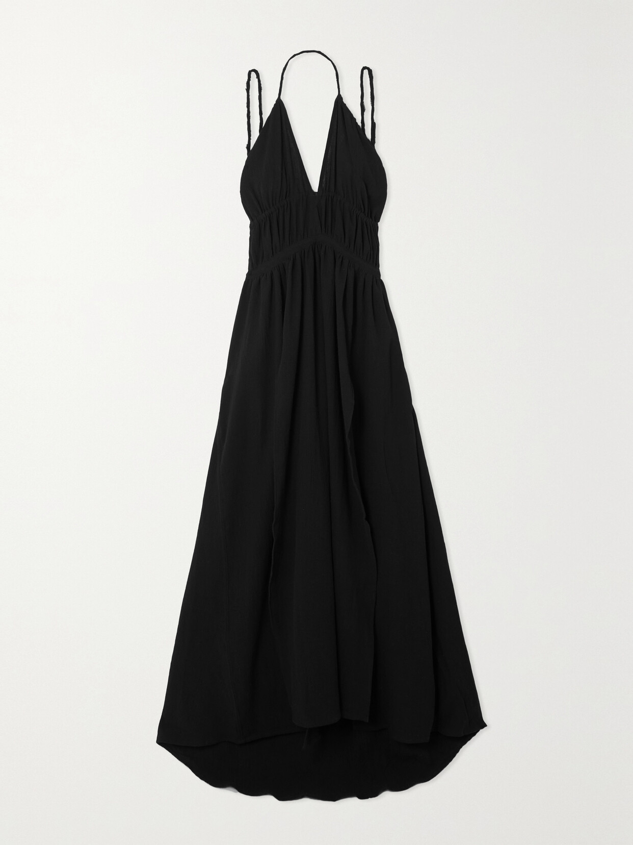 Caravana - + Net Sustain Tupaq Open-back Cotton Halterneck Maxi Dress - Black