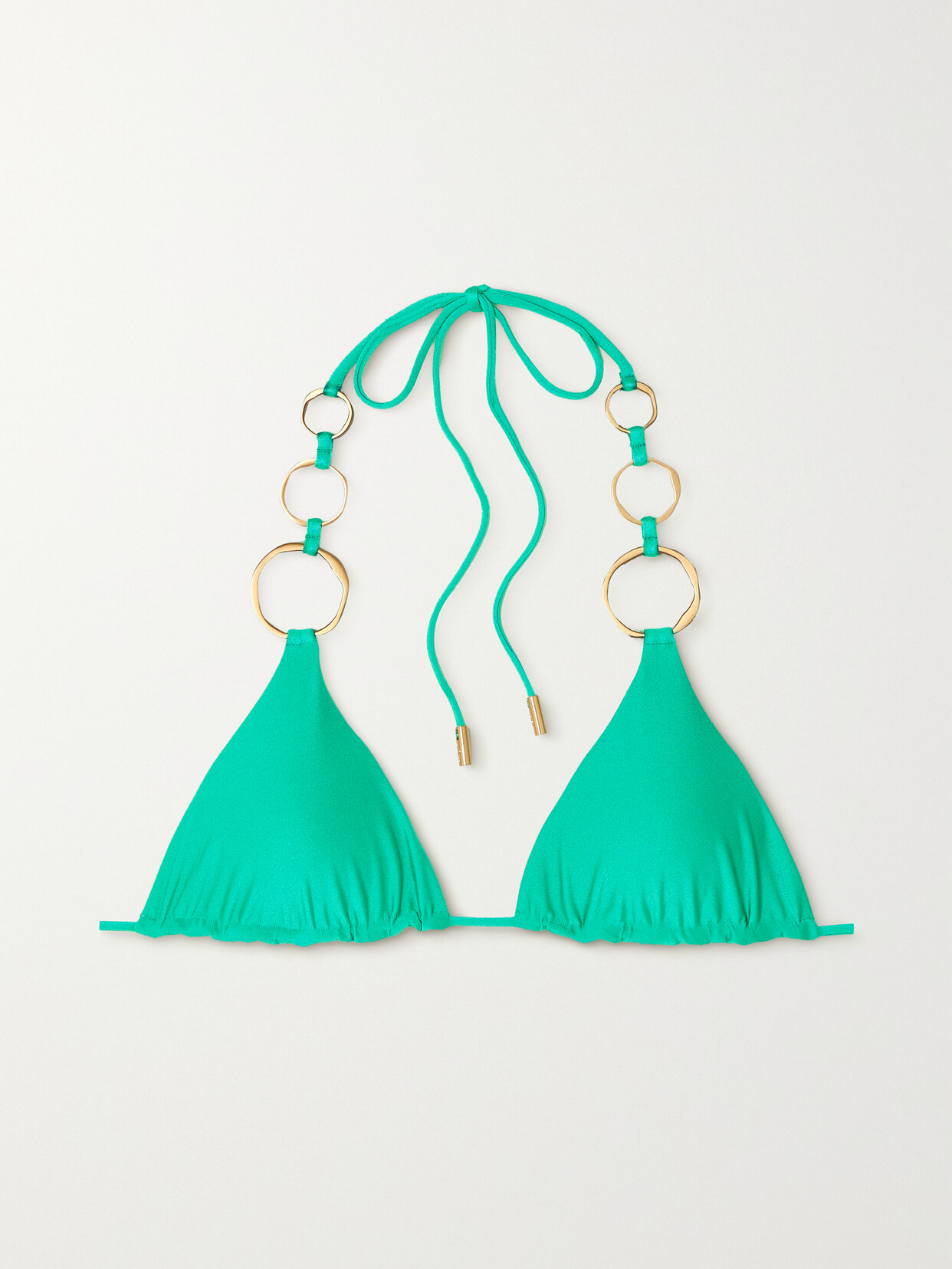 Cult Gaia - Zoey Embellished Traingle Halterneck Bikini Top - Green