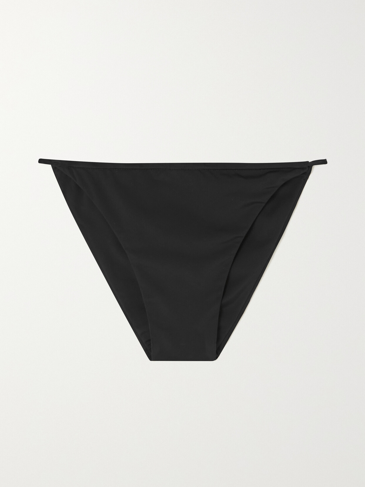Isa Boulder Leaf Ruched Stretch-sateen Bikini Briefs - Black