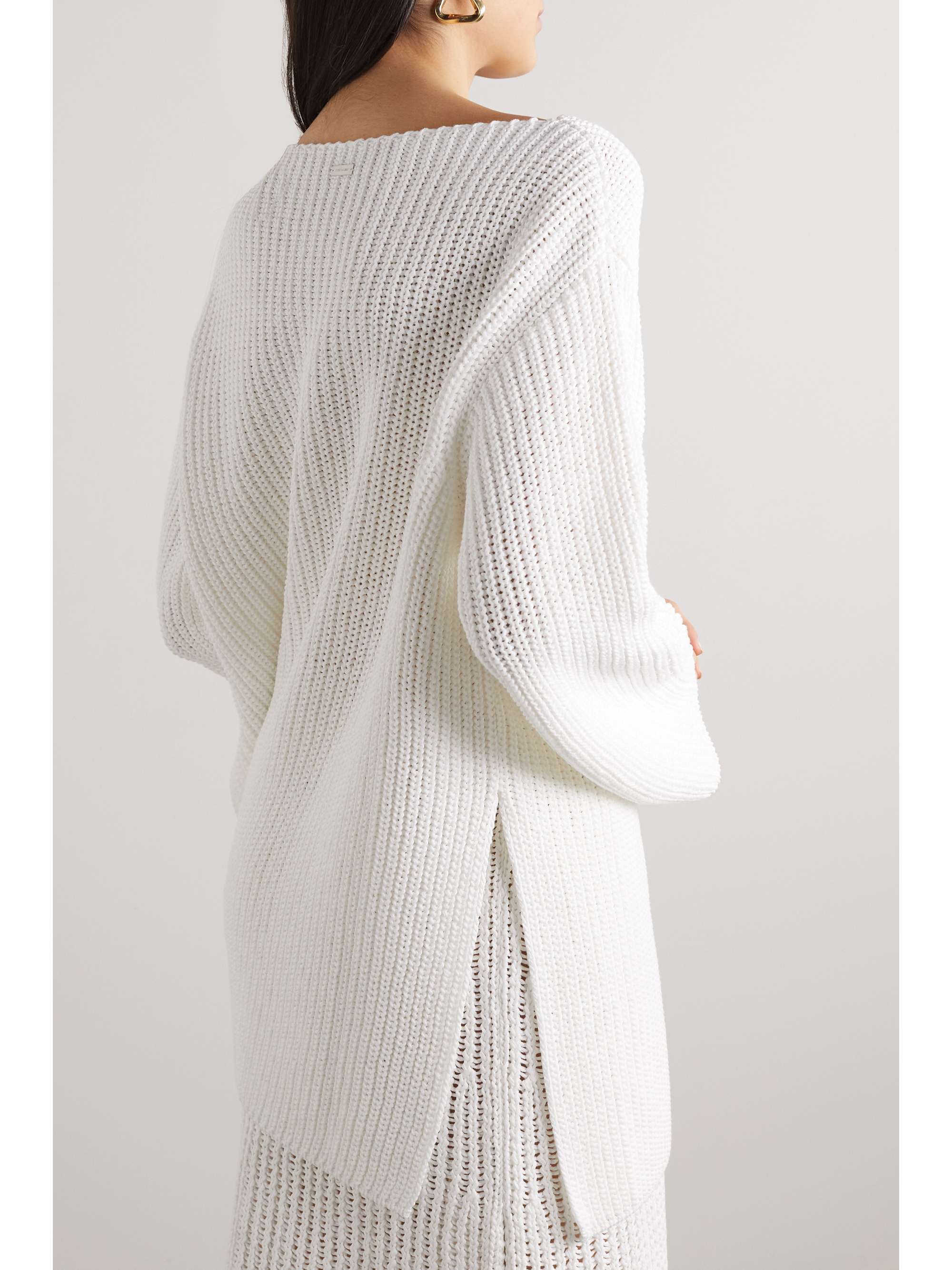 FERRAGAMO Oversized ribbed cotton sweater NETAPORTER