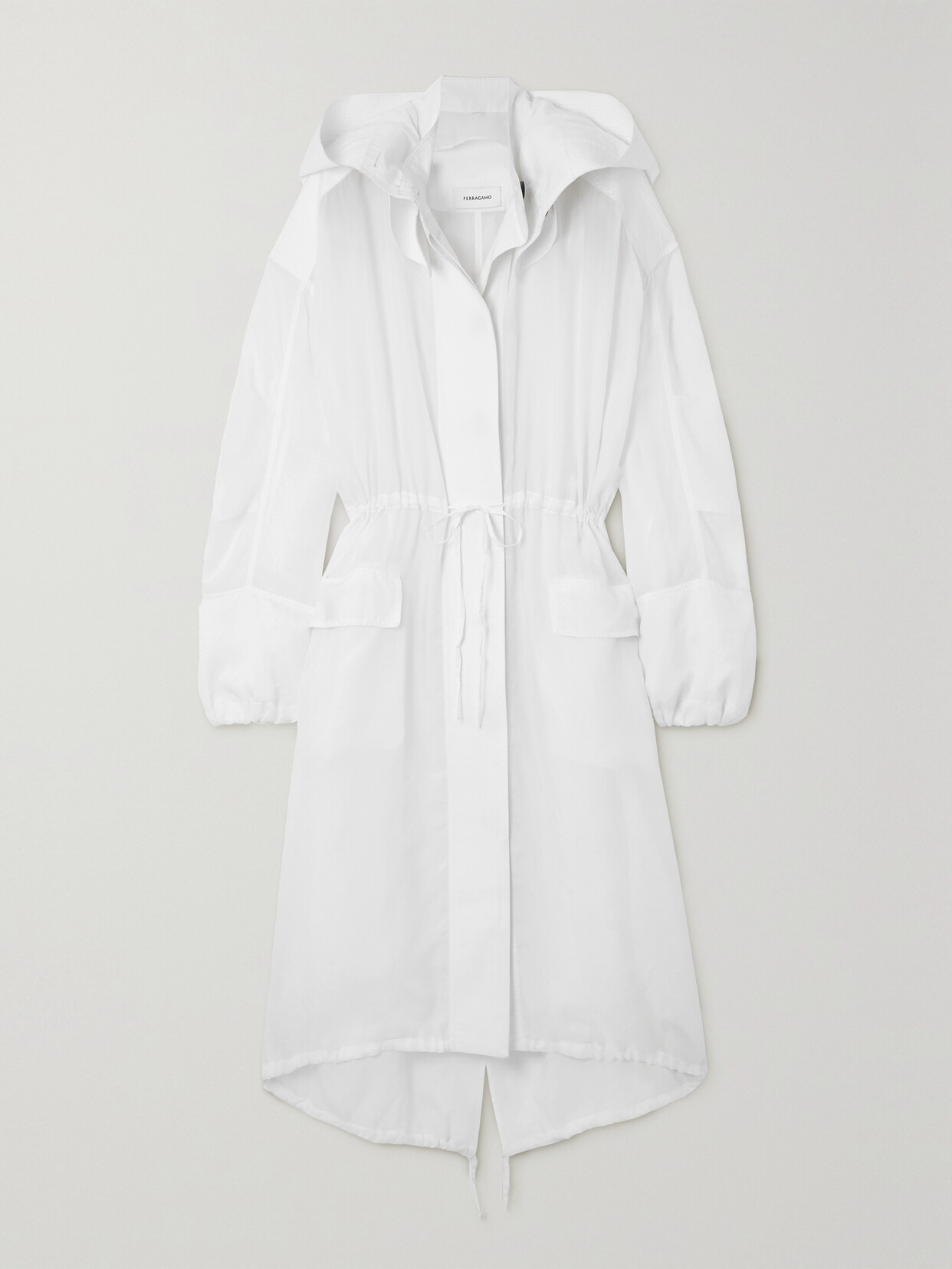 Ferragamo - Hooded Silk-blend Organza Jacket - White