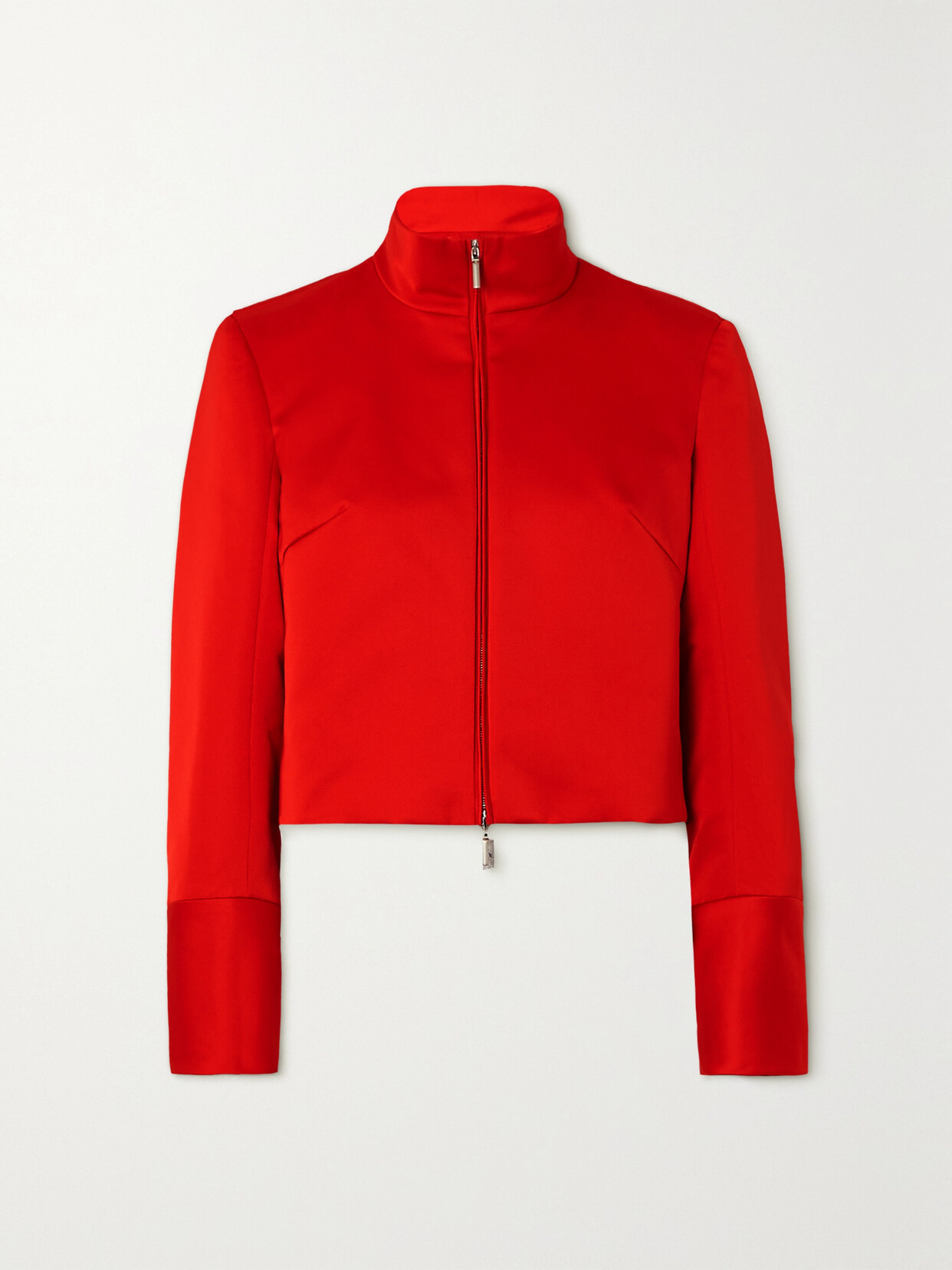 Ferragamo - Cropped Duchesse-satin Jacket - Red