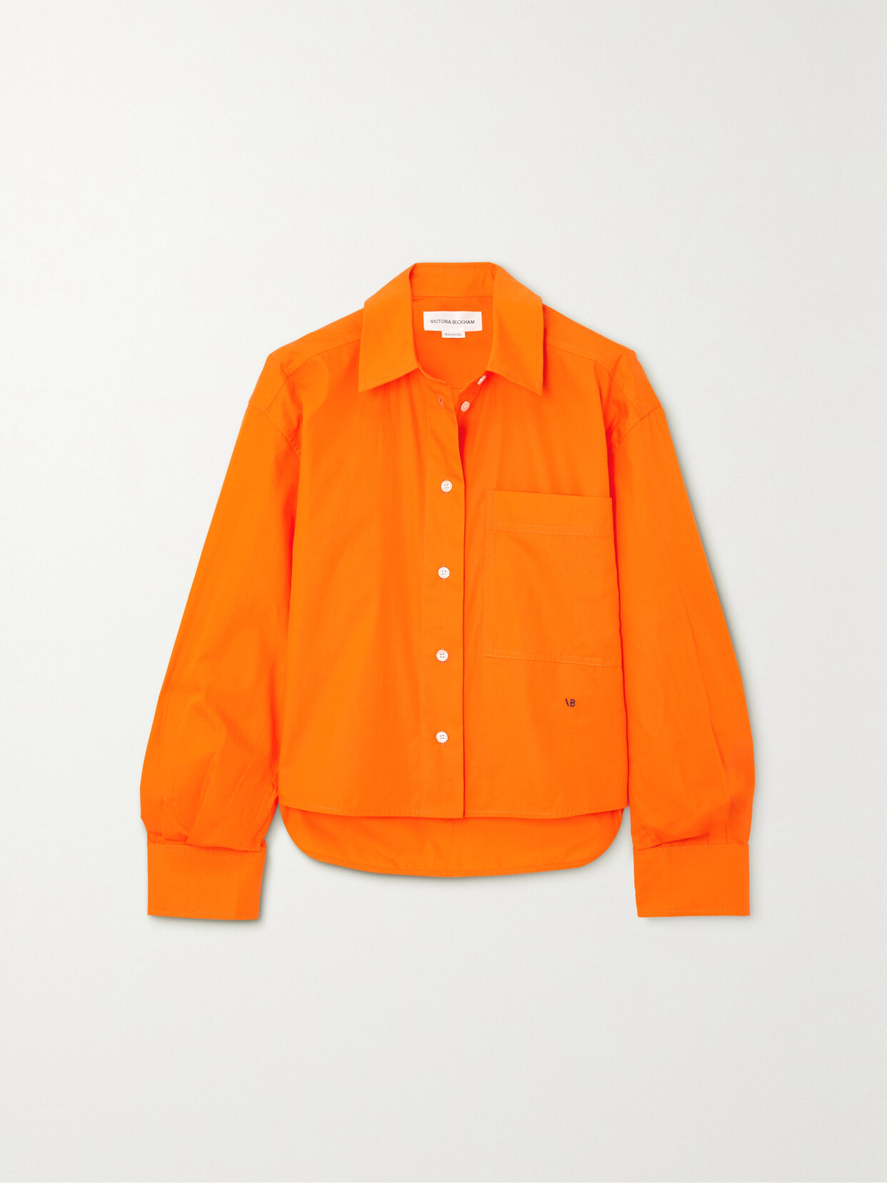 Victoria Beckham - Cropped Organic Cotton-poplin Shirt - Orange