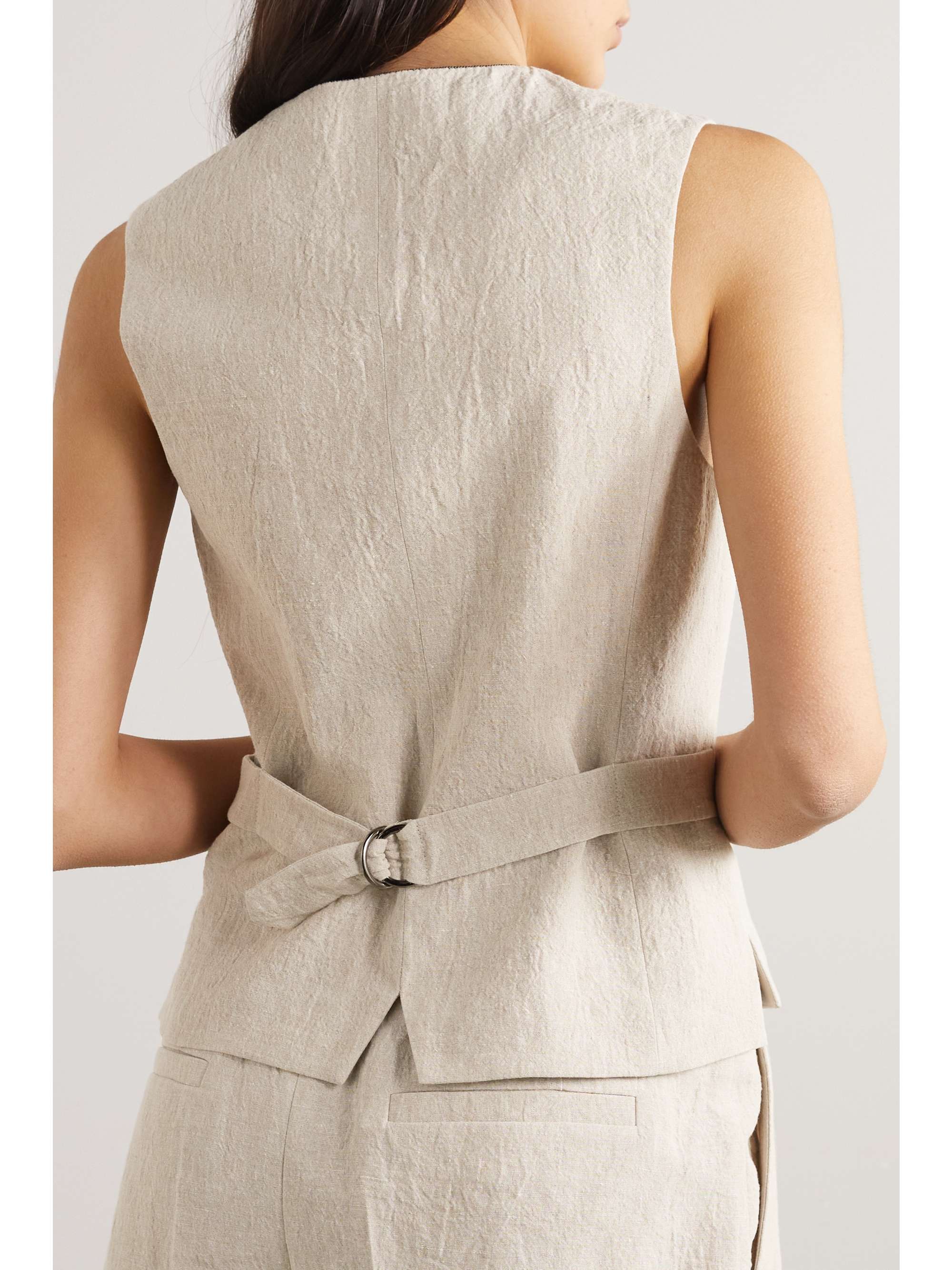 BRUNELLO CUCINELLI Crinkled-linen vest