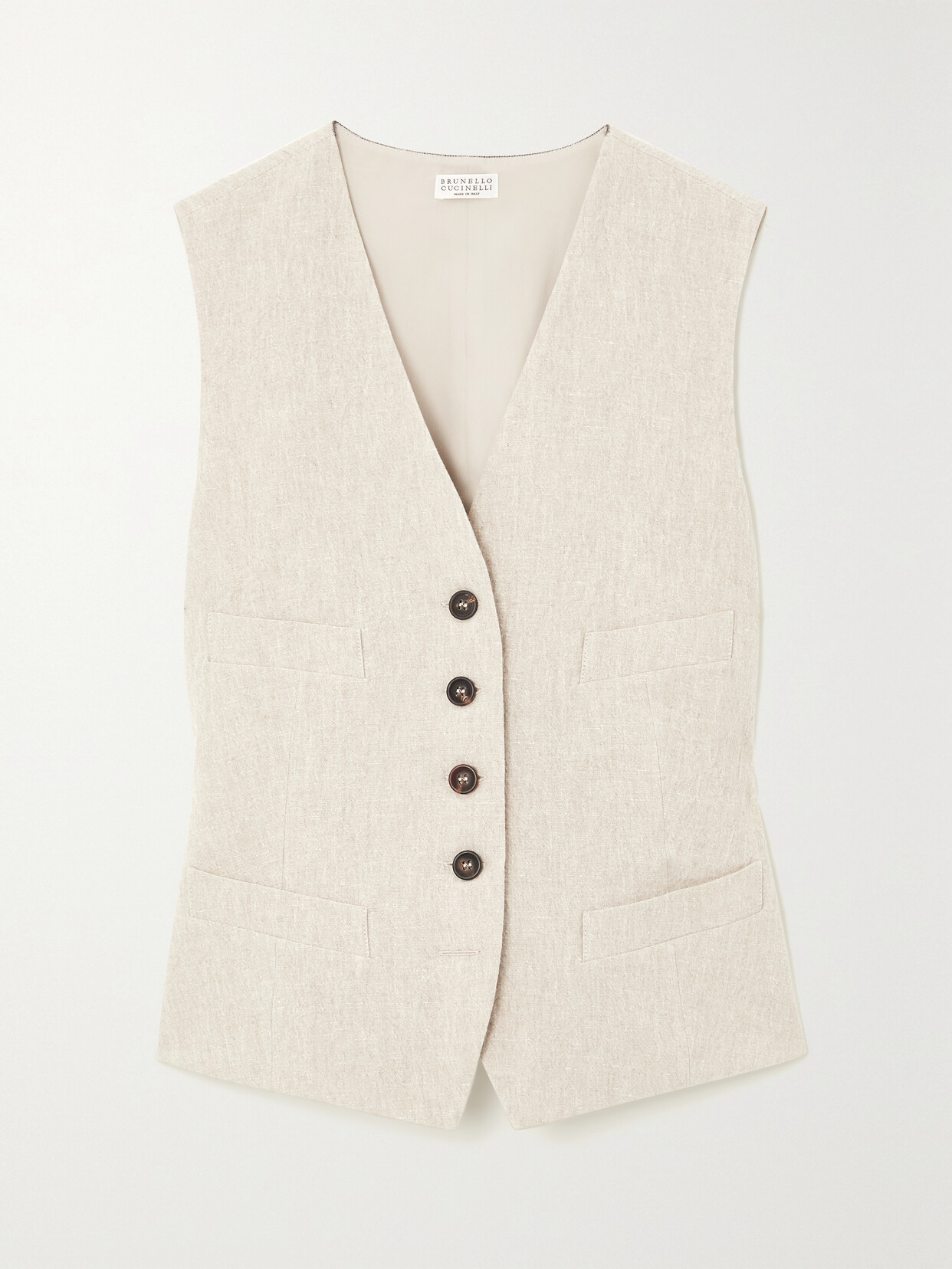 Brunello Cucinelli - Crinkled-linen Vest - Neutrals