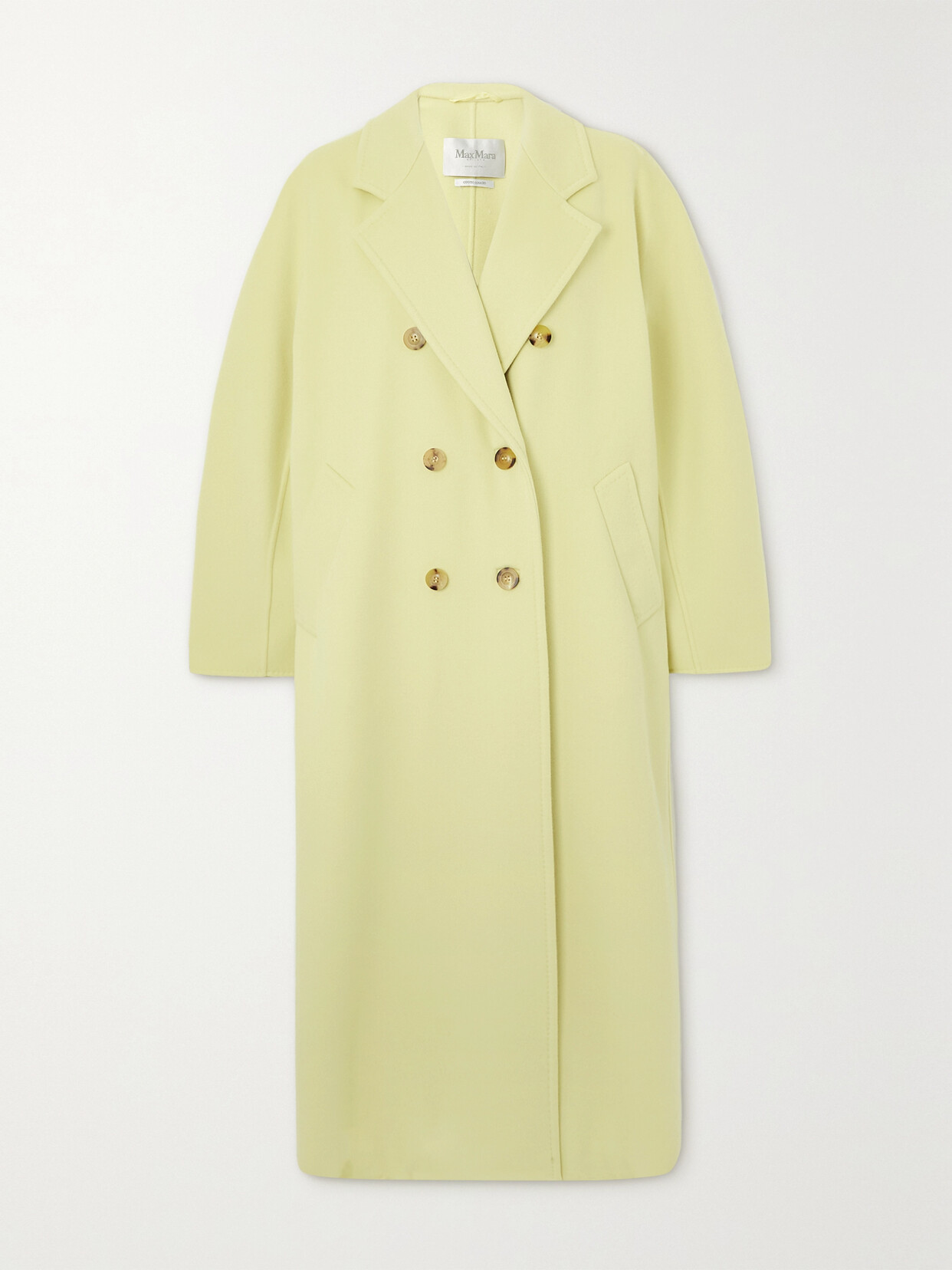 Max Mara - 101801 Icon Double-breasted Wool And Cashmere-blend Coat - Yellow