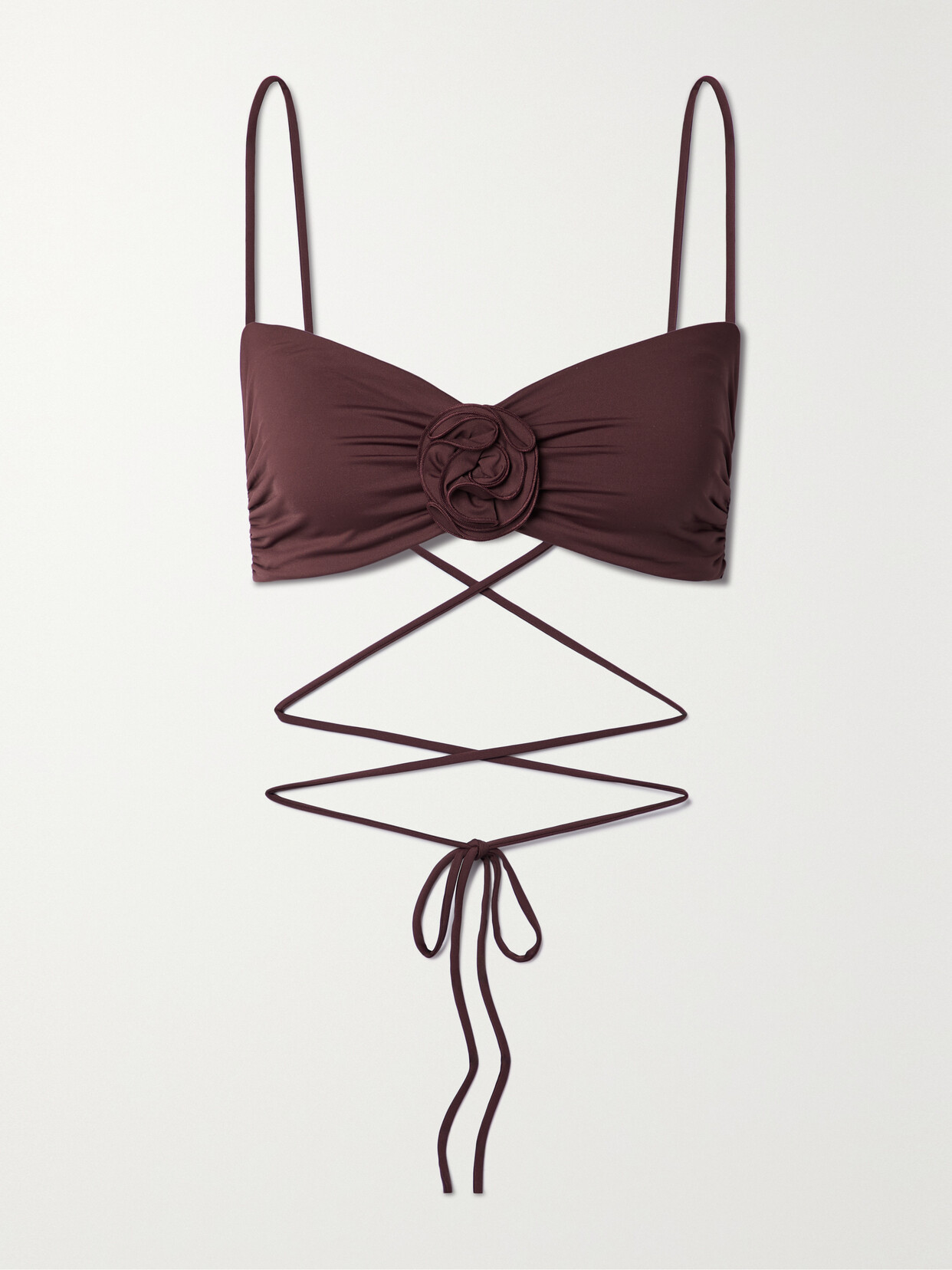 Magda Butrym - Embellished Bikini Top - Burgundy